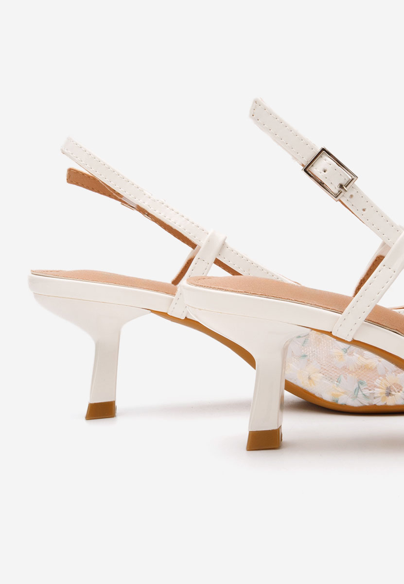 Pantofi slingback Adelicya albi