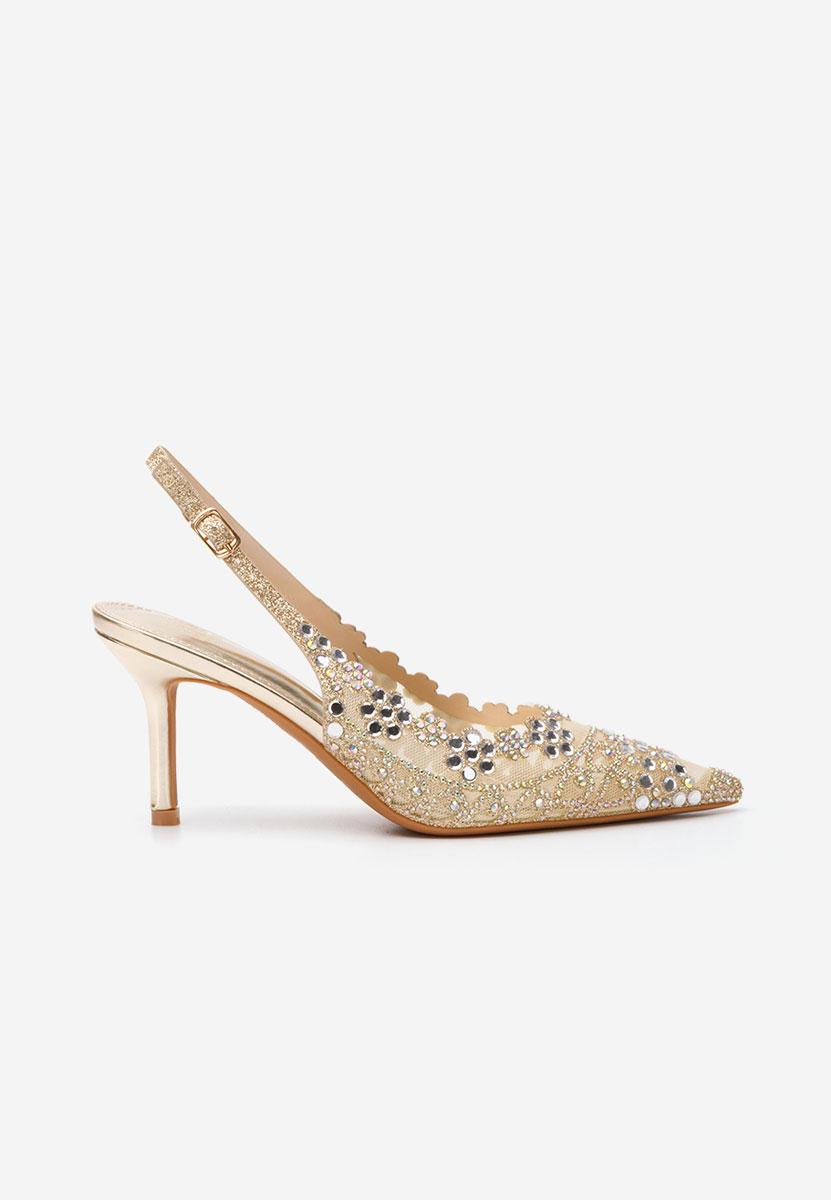 Pantofi slingback Tresia aurii