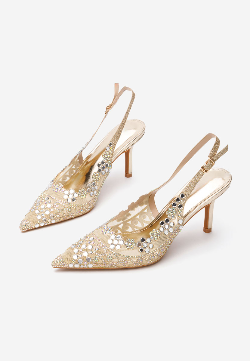 Pantofi slingback Tresia aurii