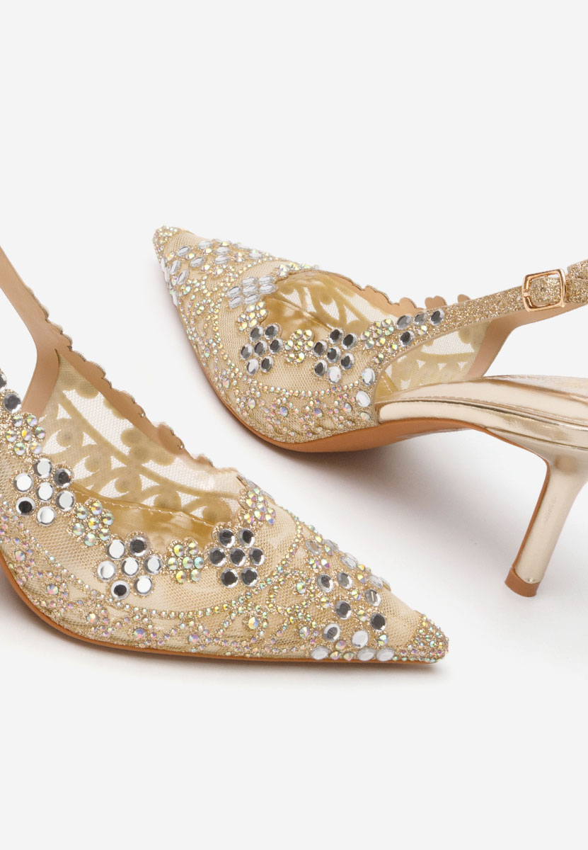 Pantofi slingback Tresia aurii