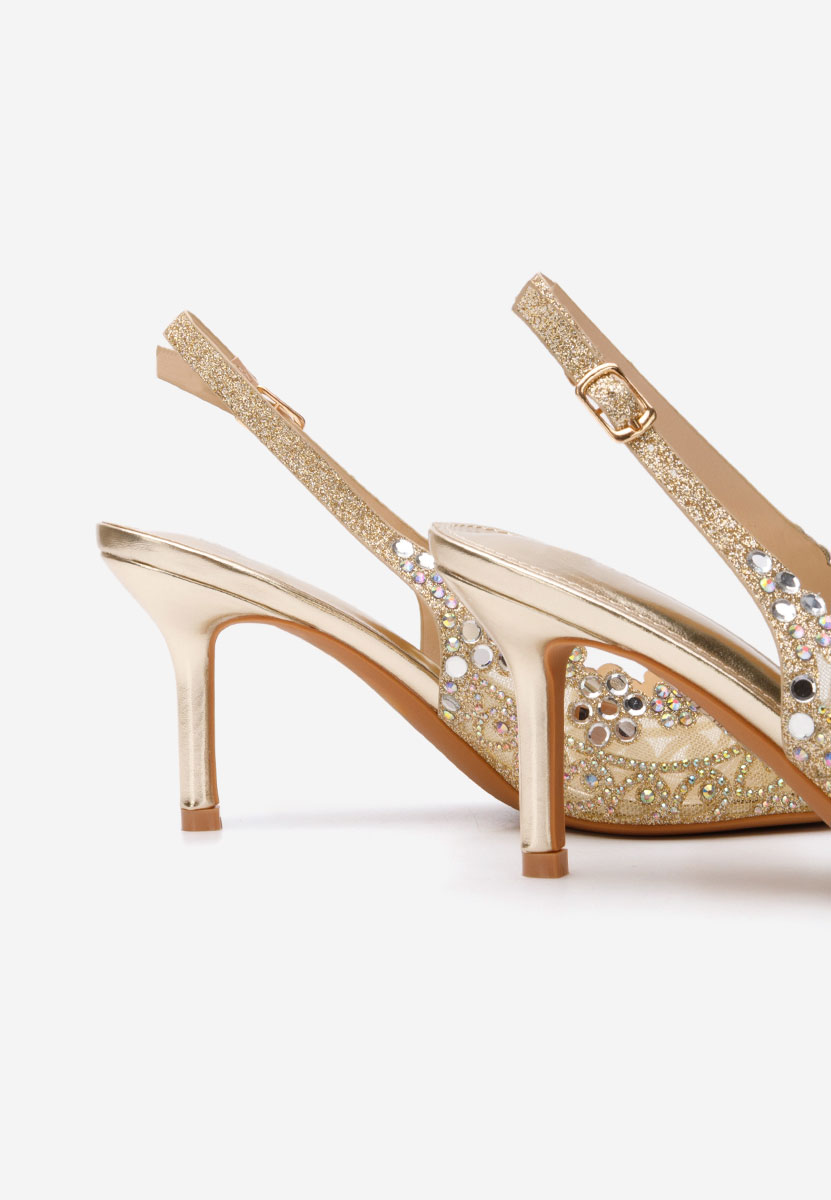 Pantofi slingback Tresia aurii