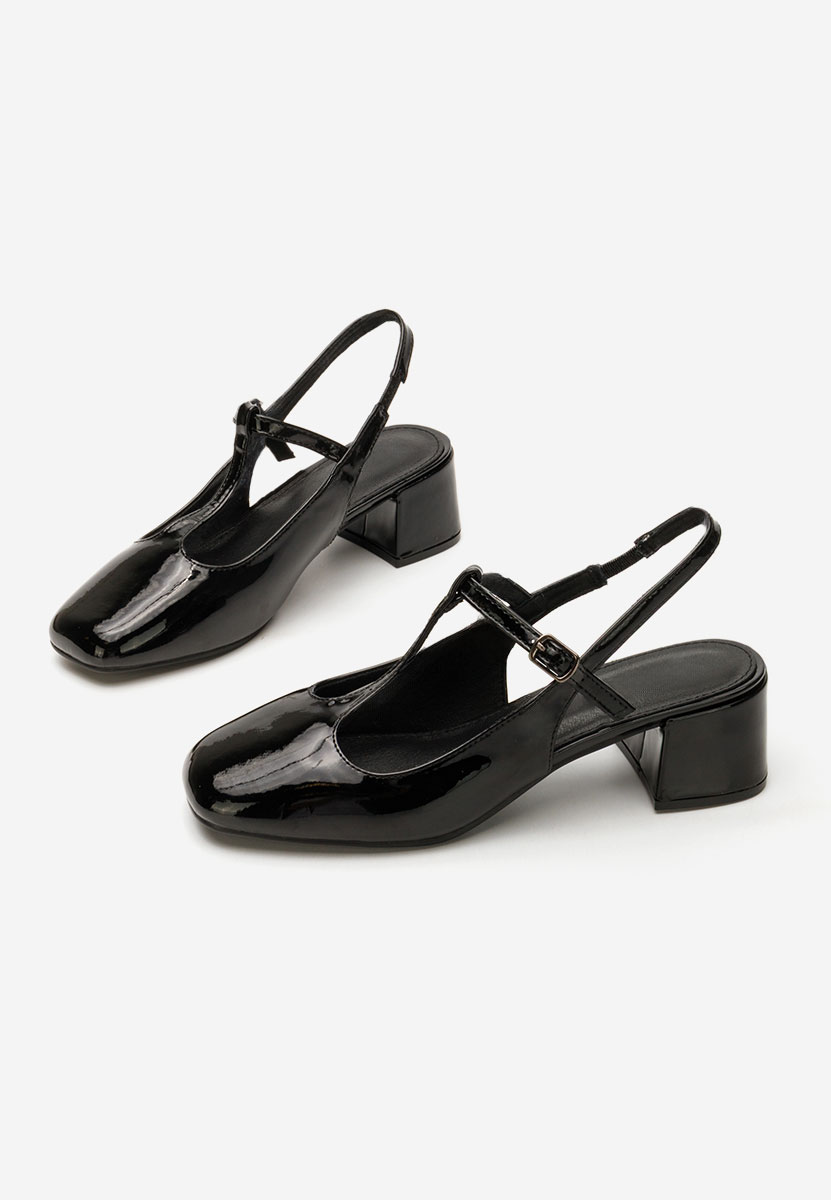 Pantofi cu toc gros Beatrina negri