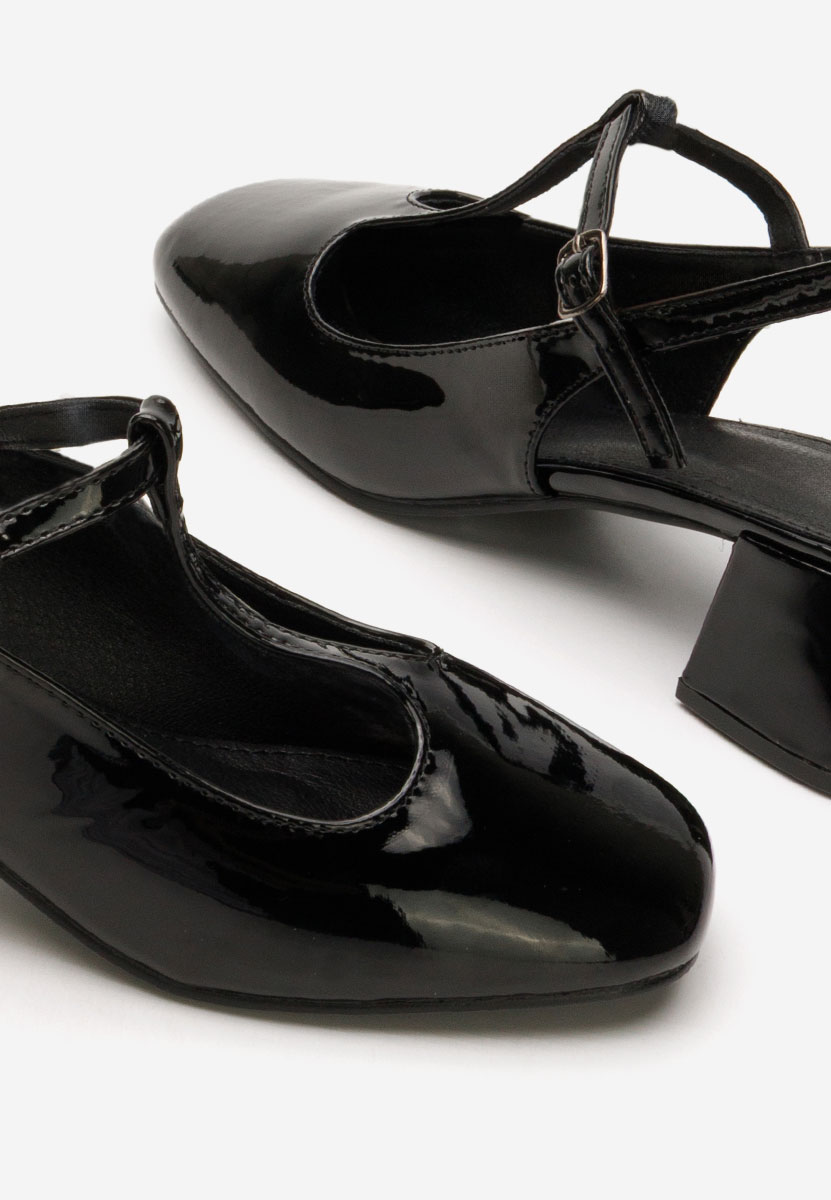 Pantofi cu toc gros Beatrina negri