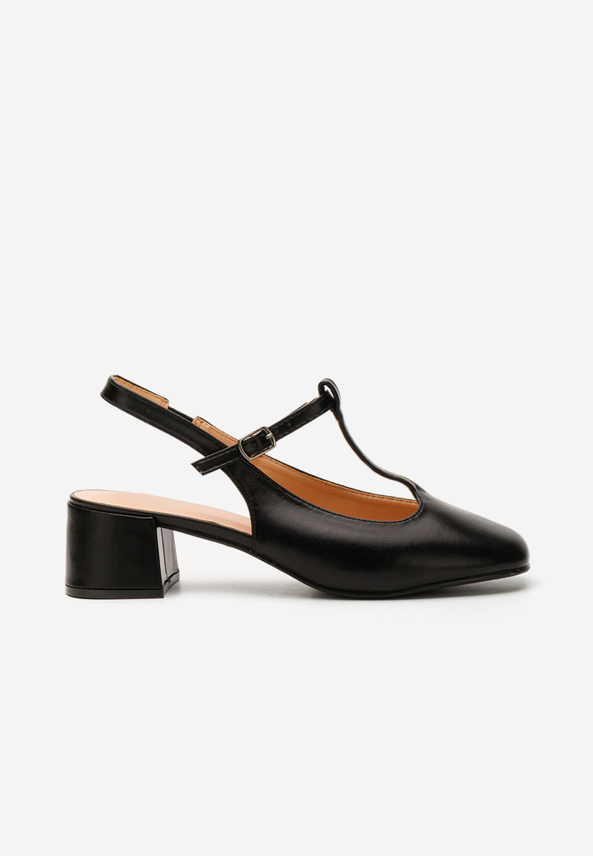 Pantofi cu toc gros Beatrina V2 negri