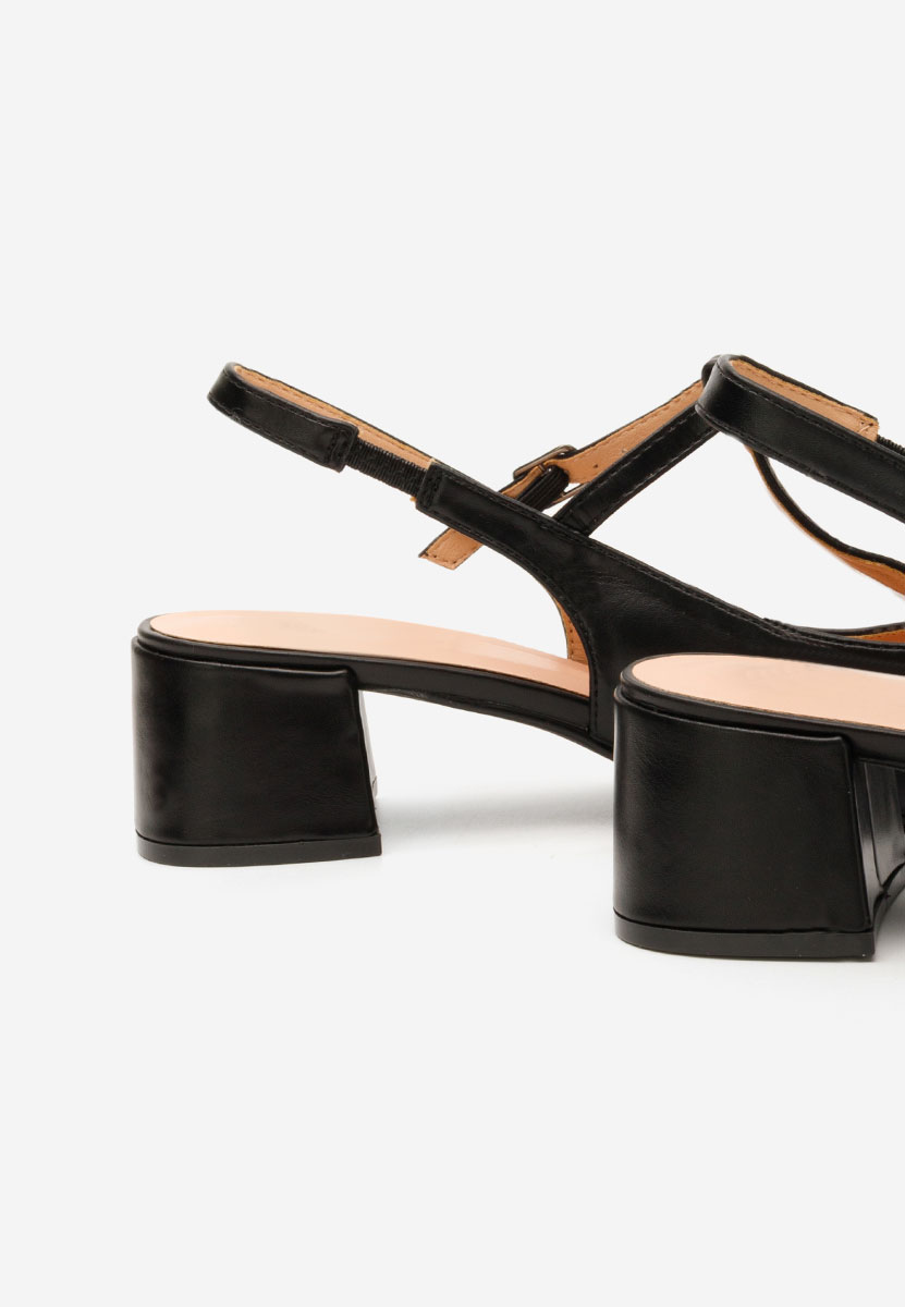 Pantofi cu toc gros Beatrina V2 negri