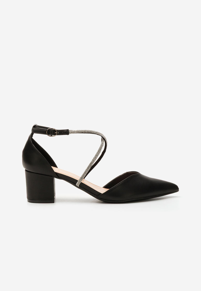Pantofi cu toc gros Delaine negri
