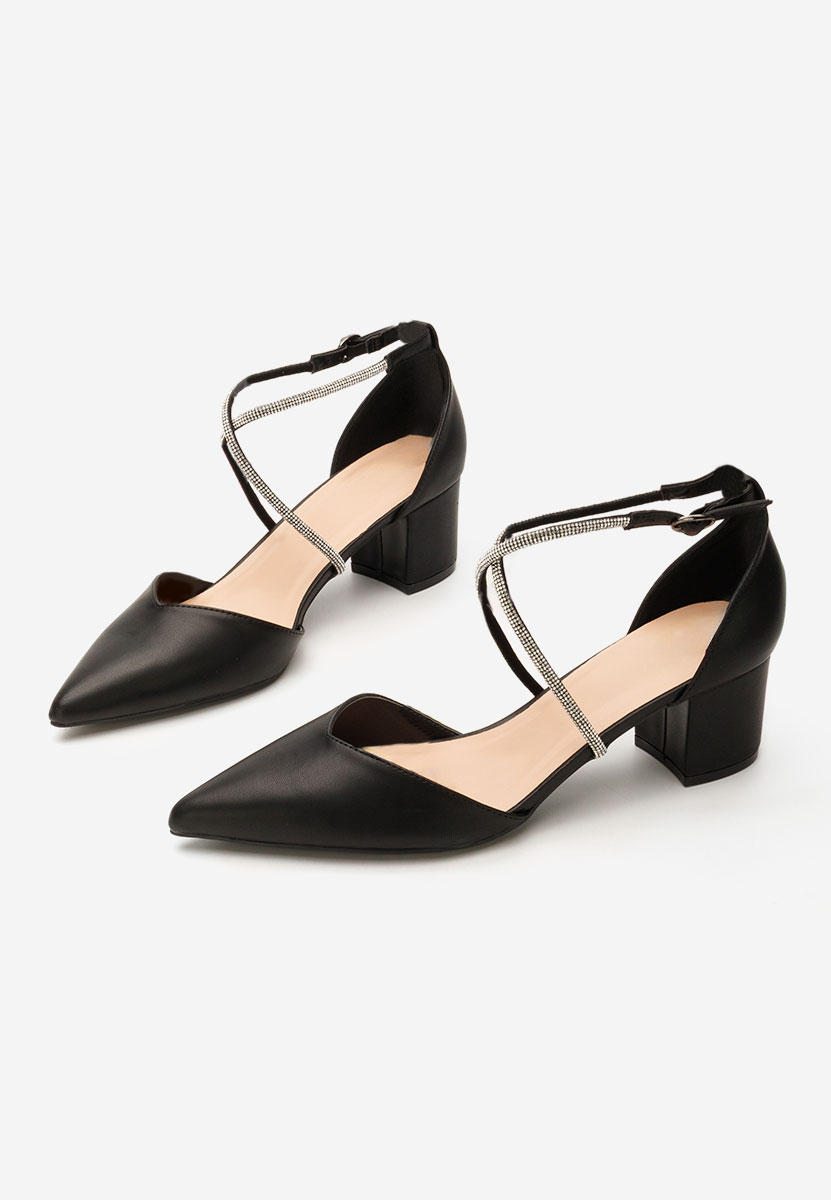 Pantofi cu toc gros Delaine negri