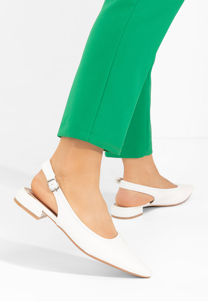 Pantofi slingback Kattina albi