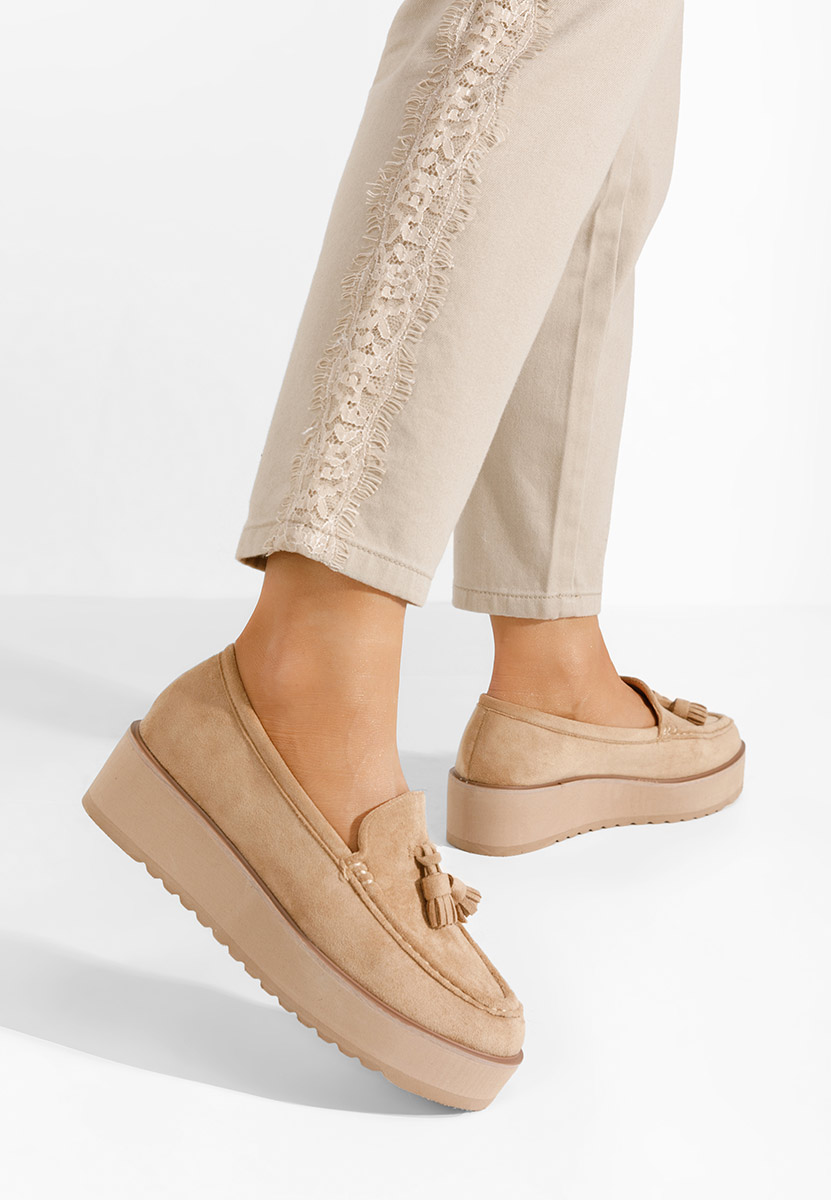 Mocasini cu platforma Leondra V7 kaki