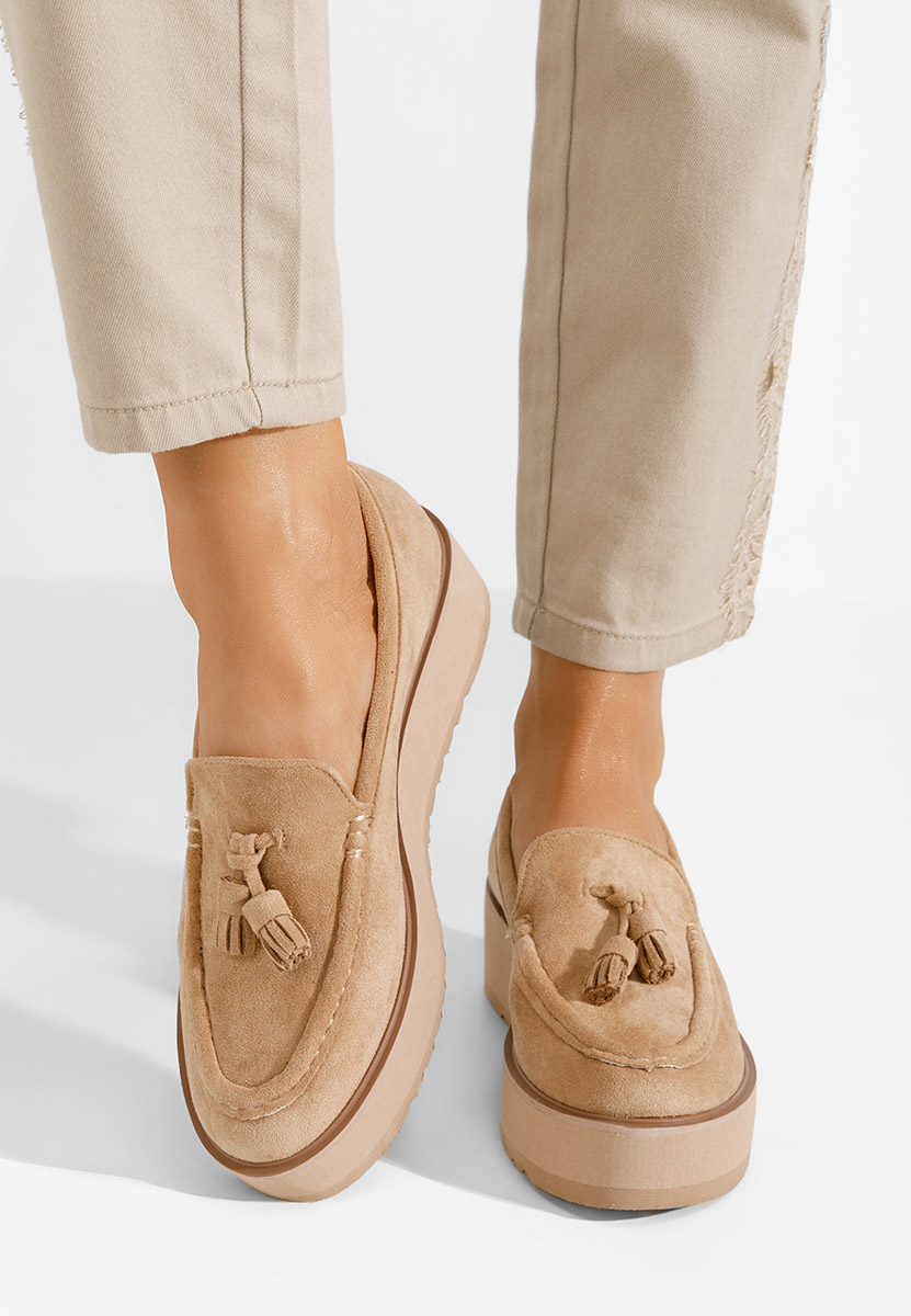 Mocasini cu platforma Leondra V7 kaki