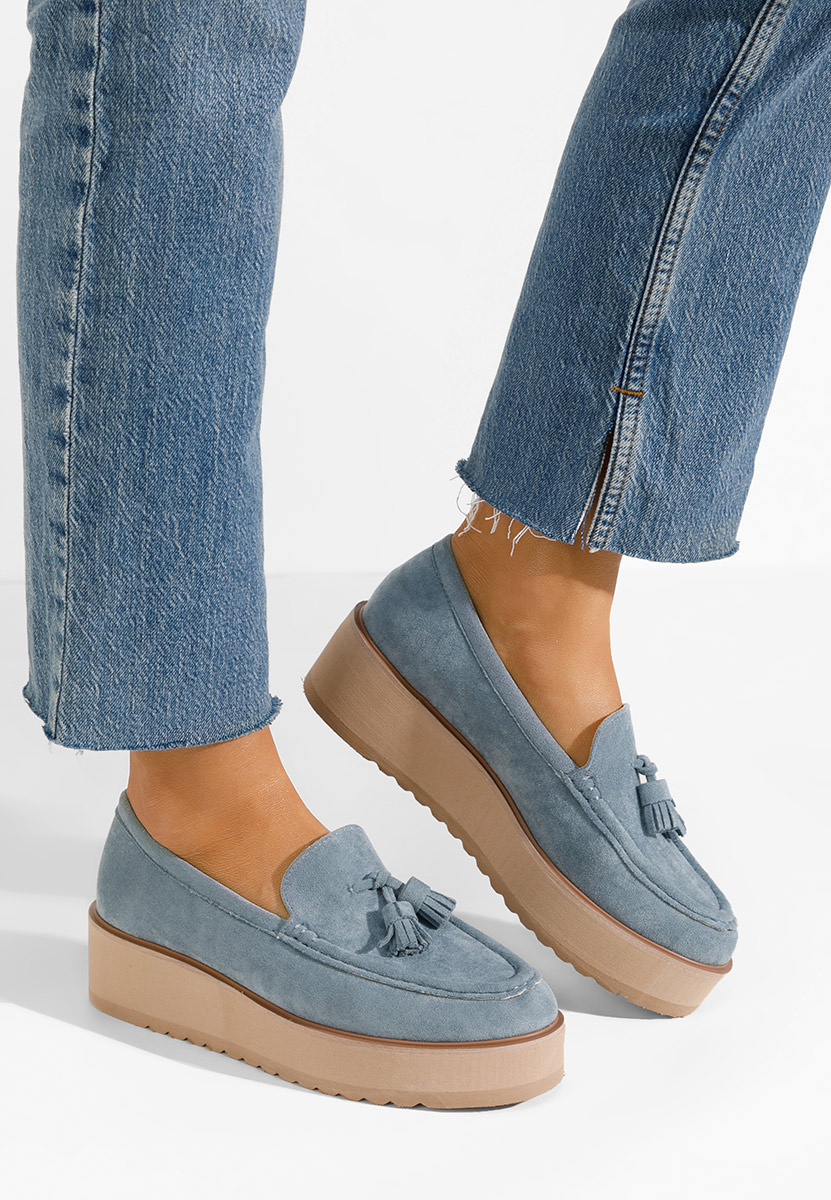 Mocasini cu platforma Leondra V3 albastri