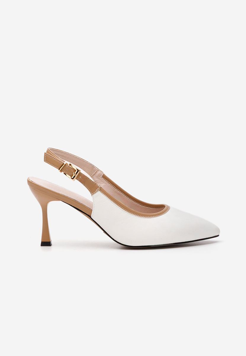 Pantofi slingback Lessy V2 albi