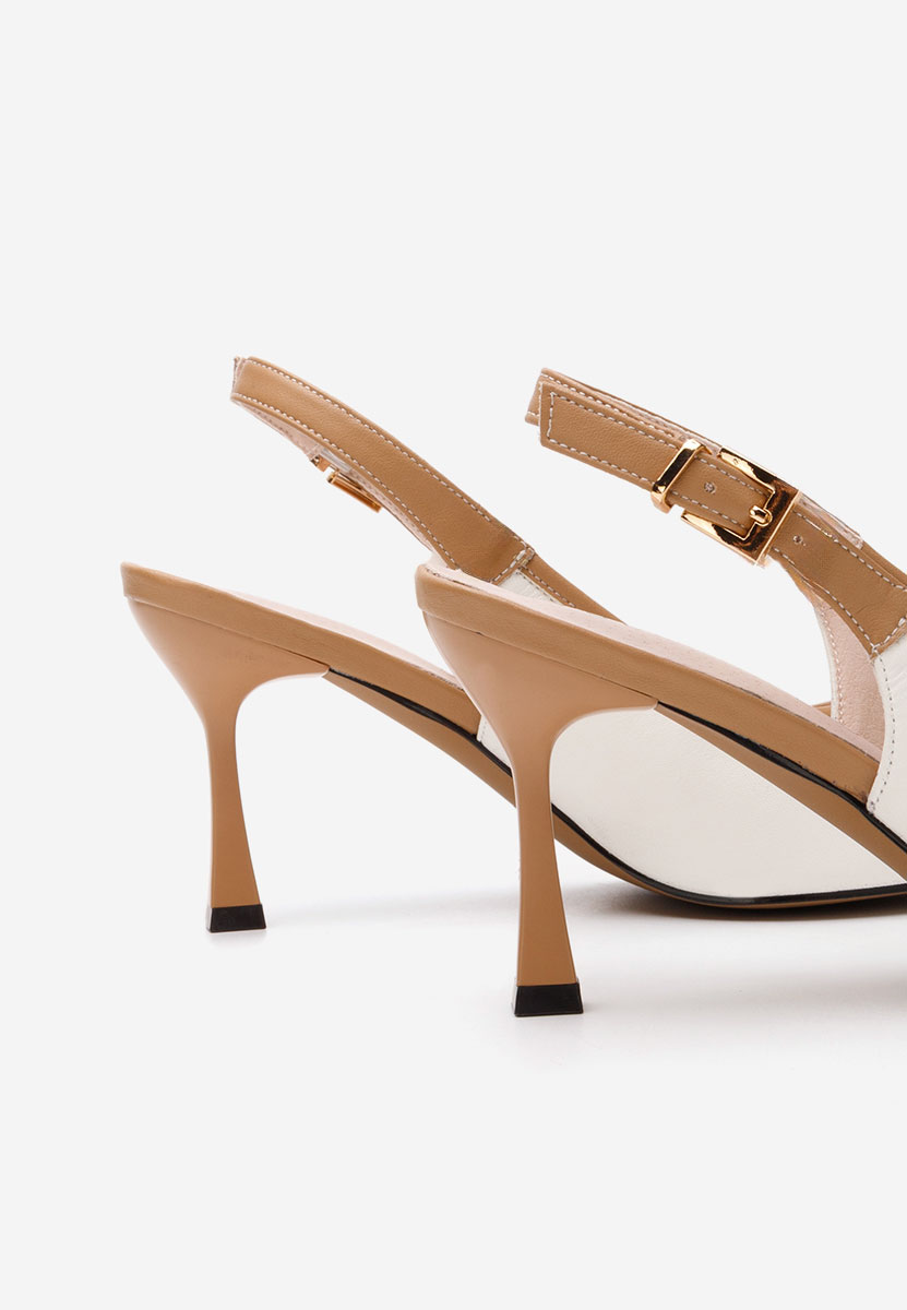 Pantofi slingback Lessy V2 albi