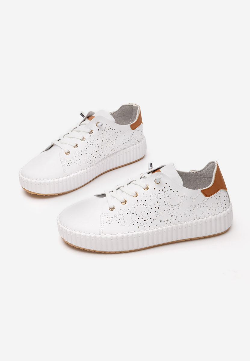 Sneakers cu platforma Niabi albi