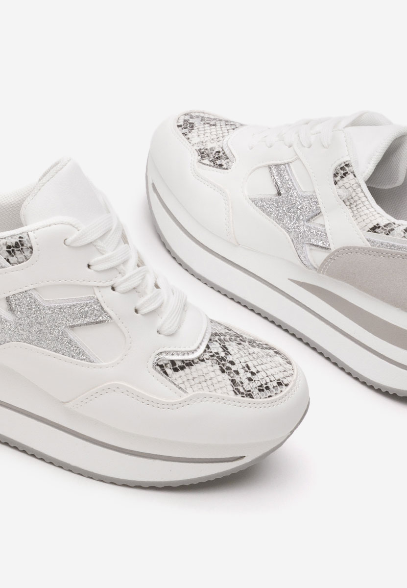 Sneakers cu platformă Jacquelyne albi