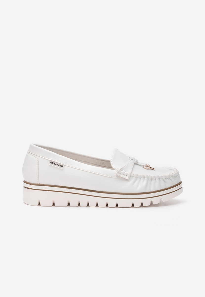 Mocasini dama Adrianne albi