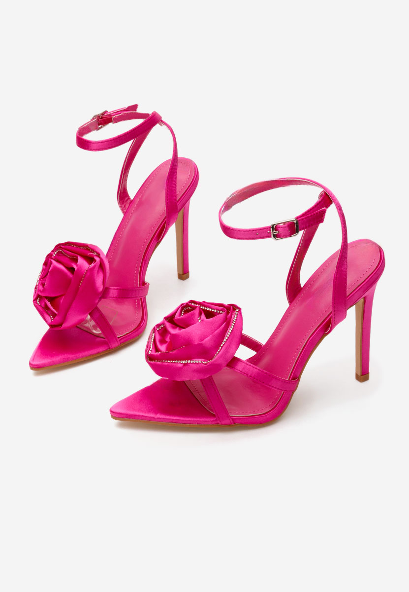 Sandale cu toc subtire Meliysha fucsia