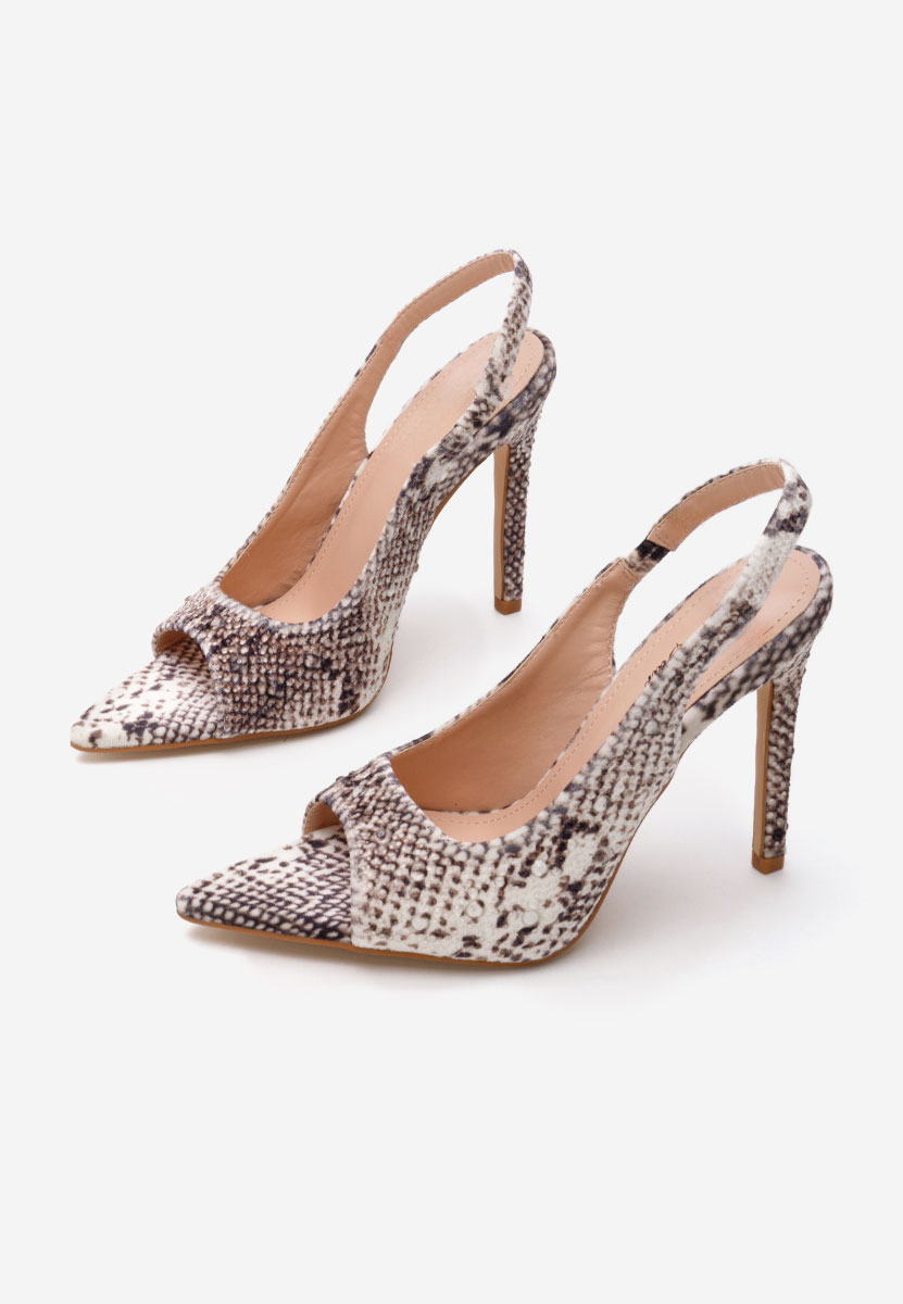 Sandale cu toc subtire Rhaisa snake