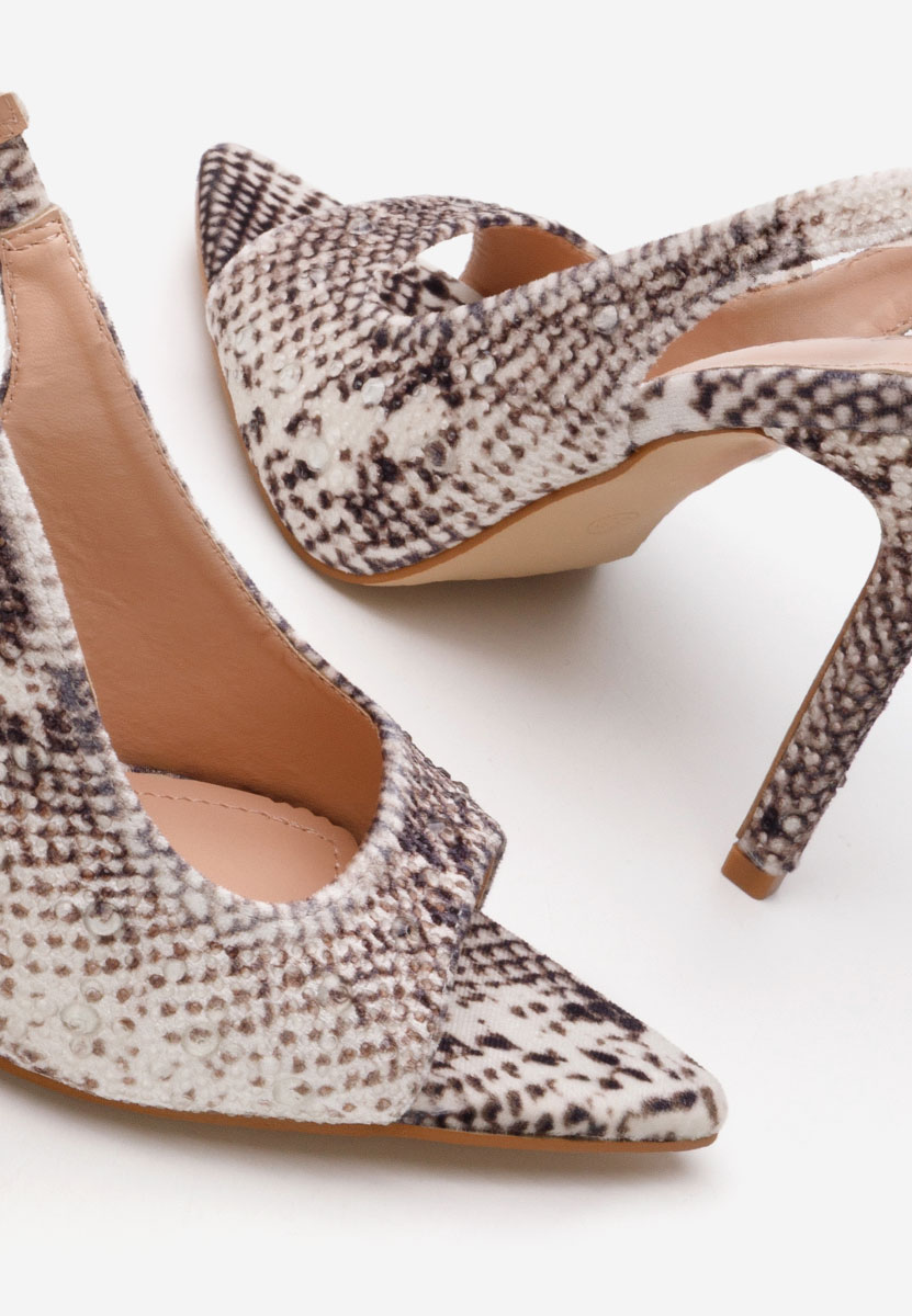 Sandale cu toc subtire Rhaisa snake