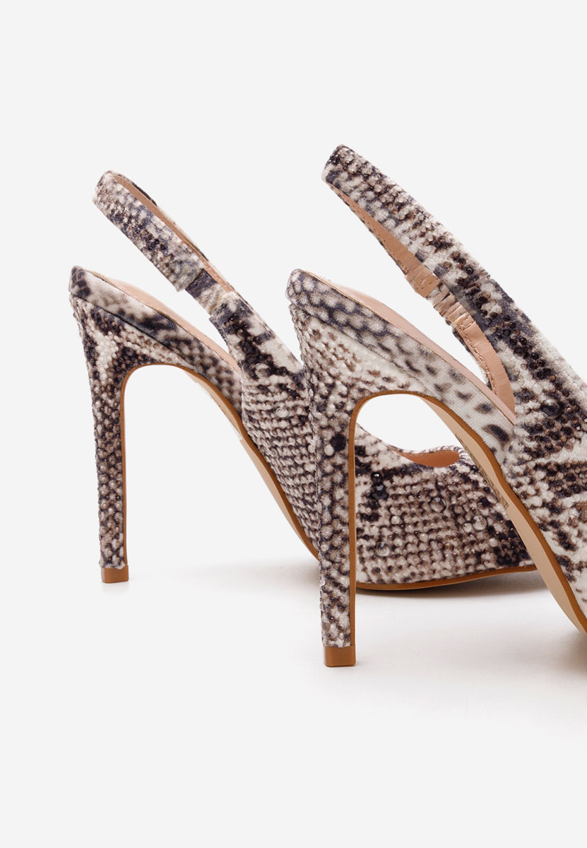 Sandale cu toc subtire Rhaisa snake