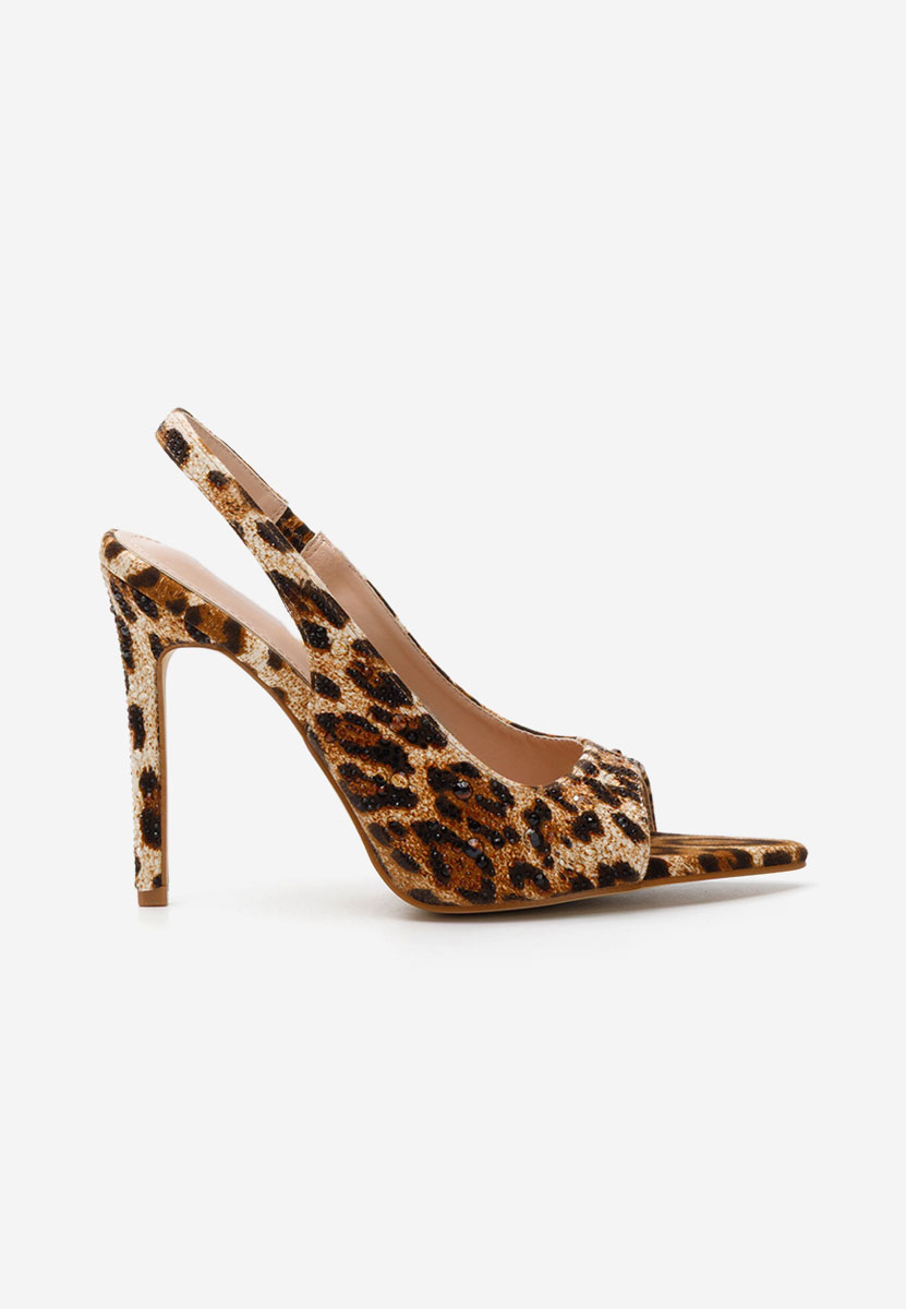 Sandale cu toc subtire Rhaisa leopard