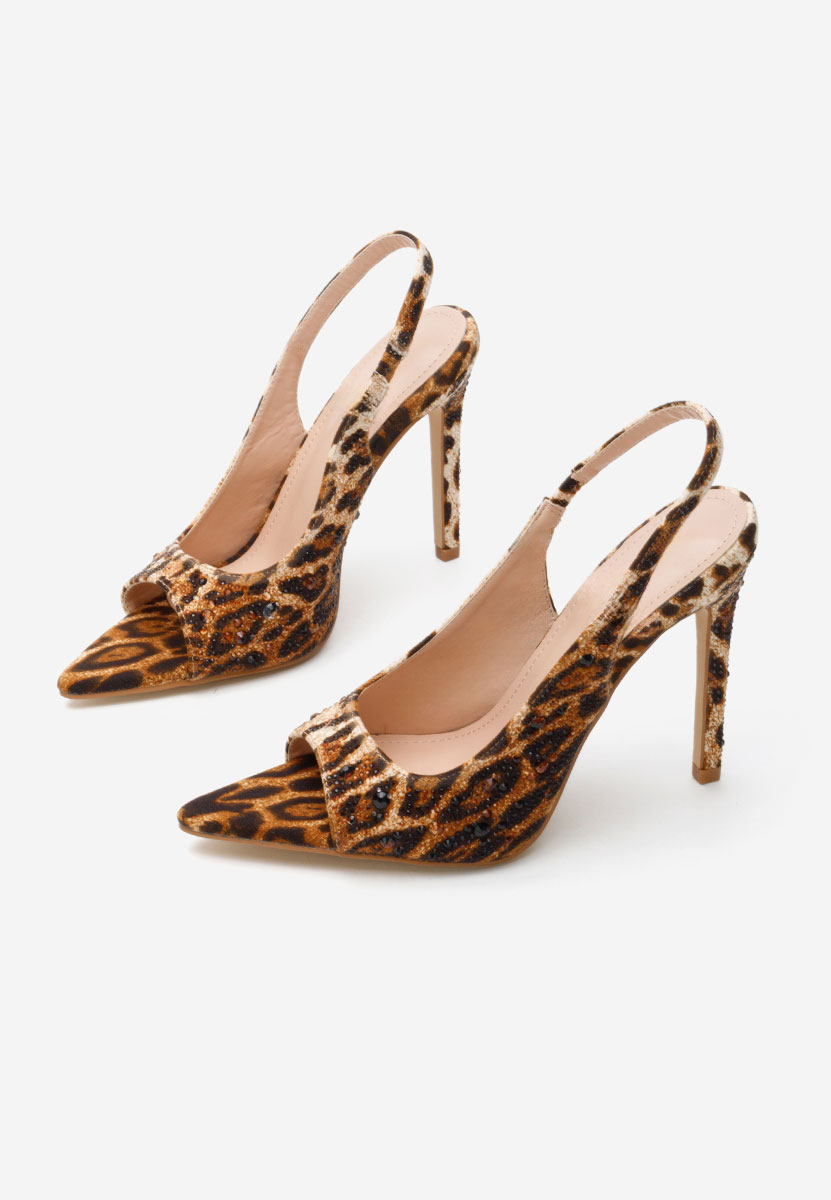 Sandale cu toc subtire Rhaisa leopard