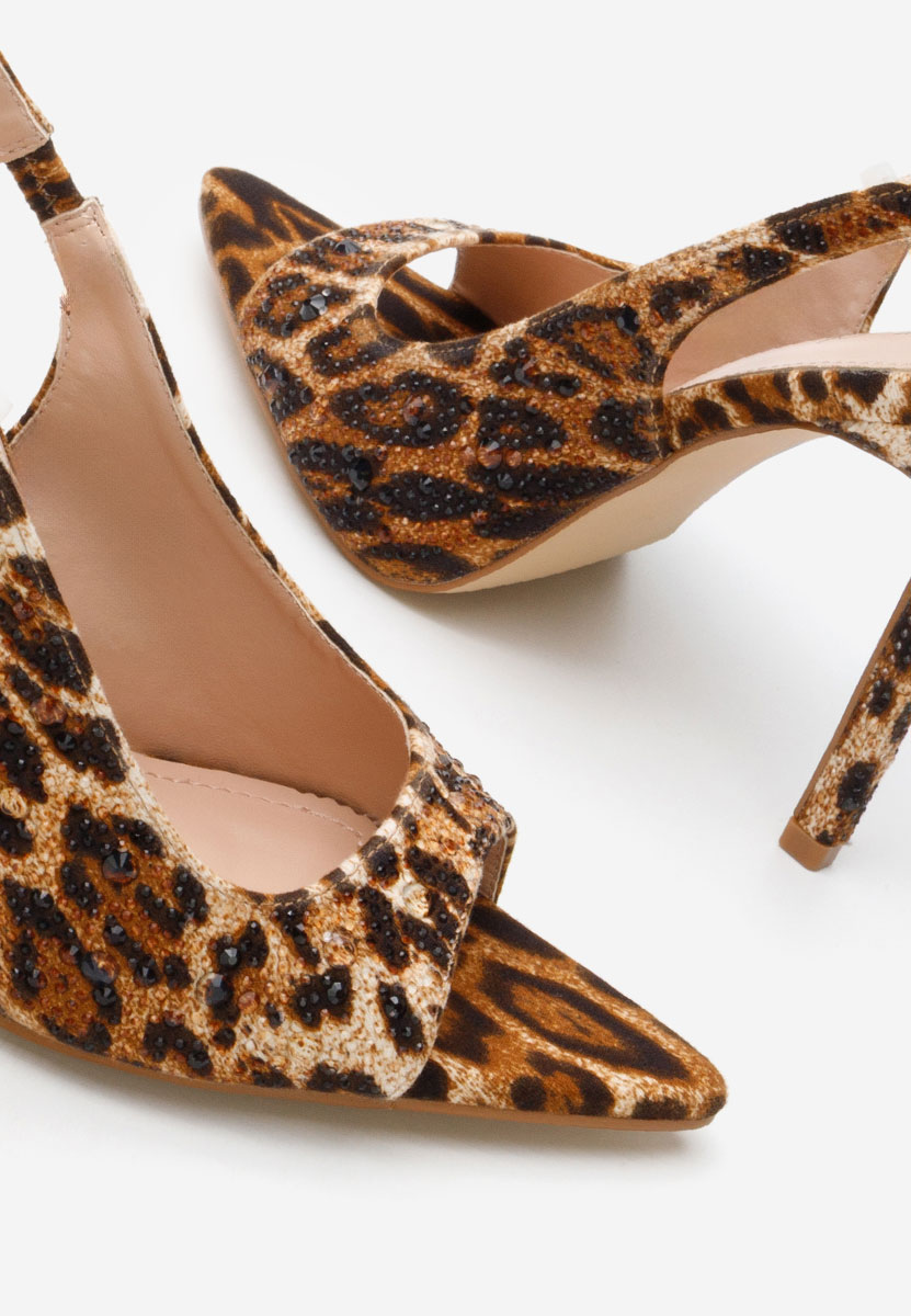 Sandale cu toc subtire Rhaisa leopard