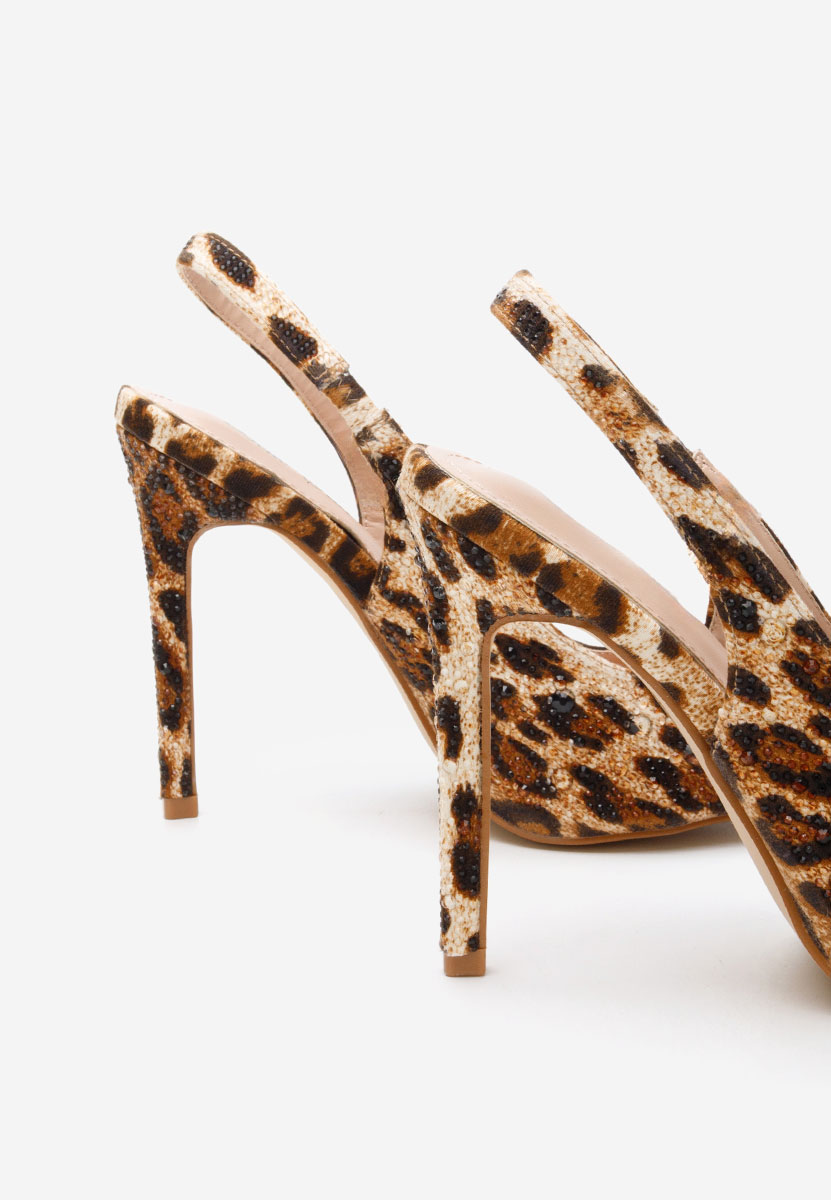 Sandale cu toc subtire Rhaisa leopard