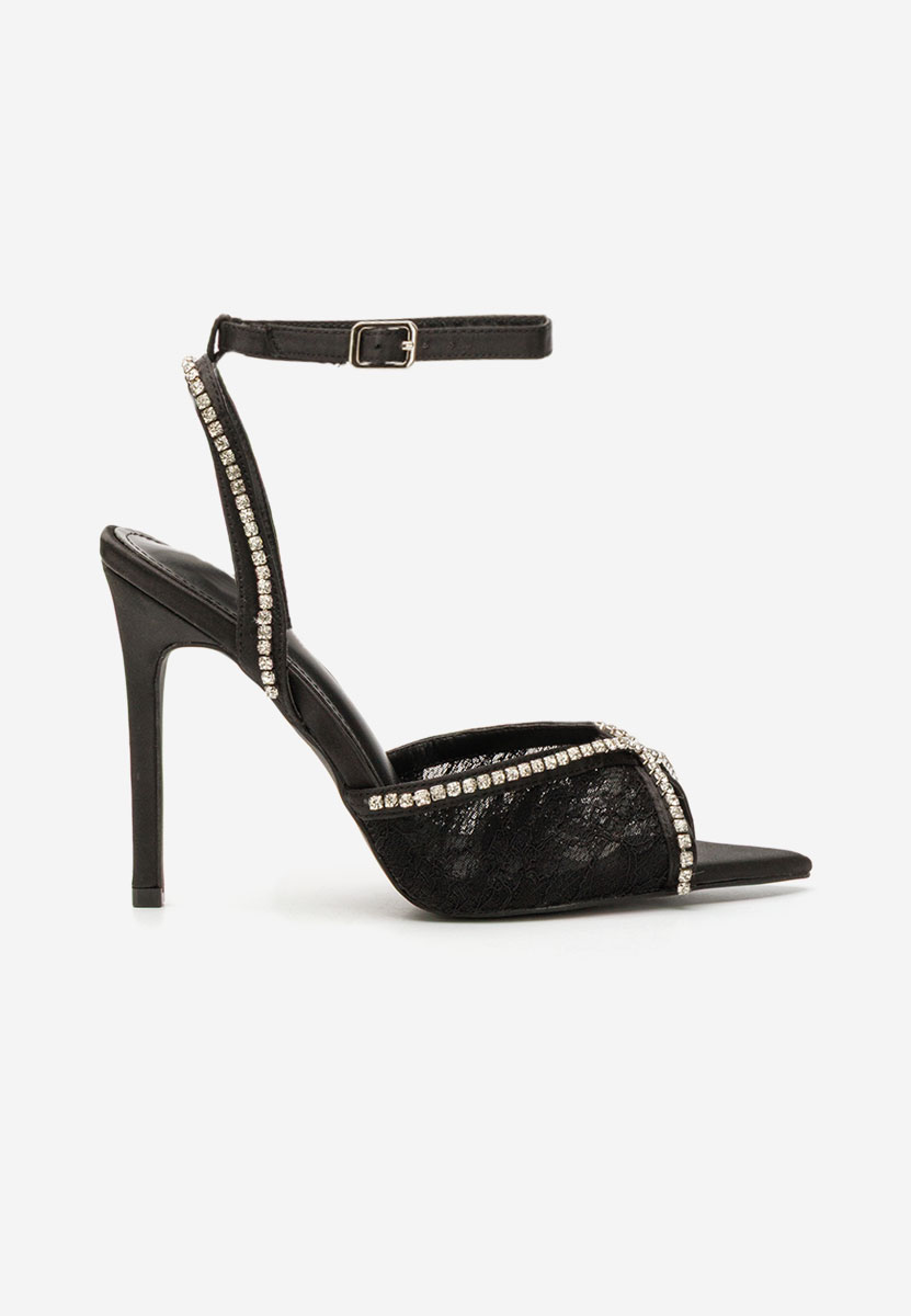 Sandale elegante cu toc Marilia negre