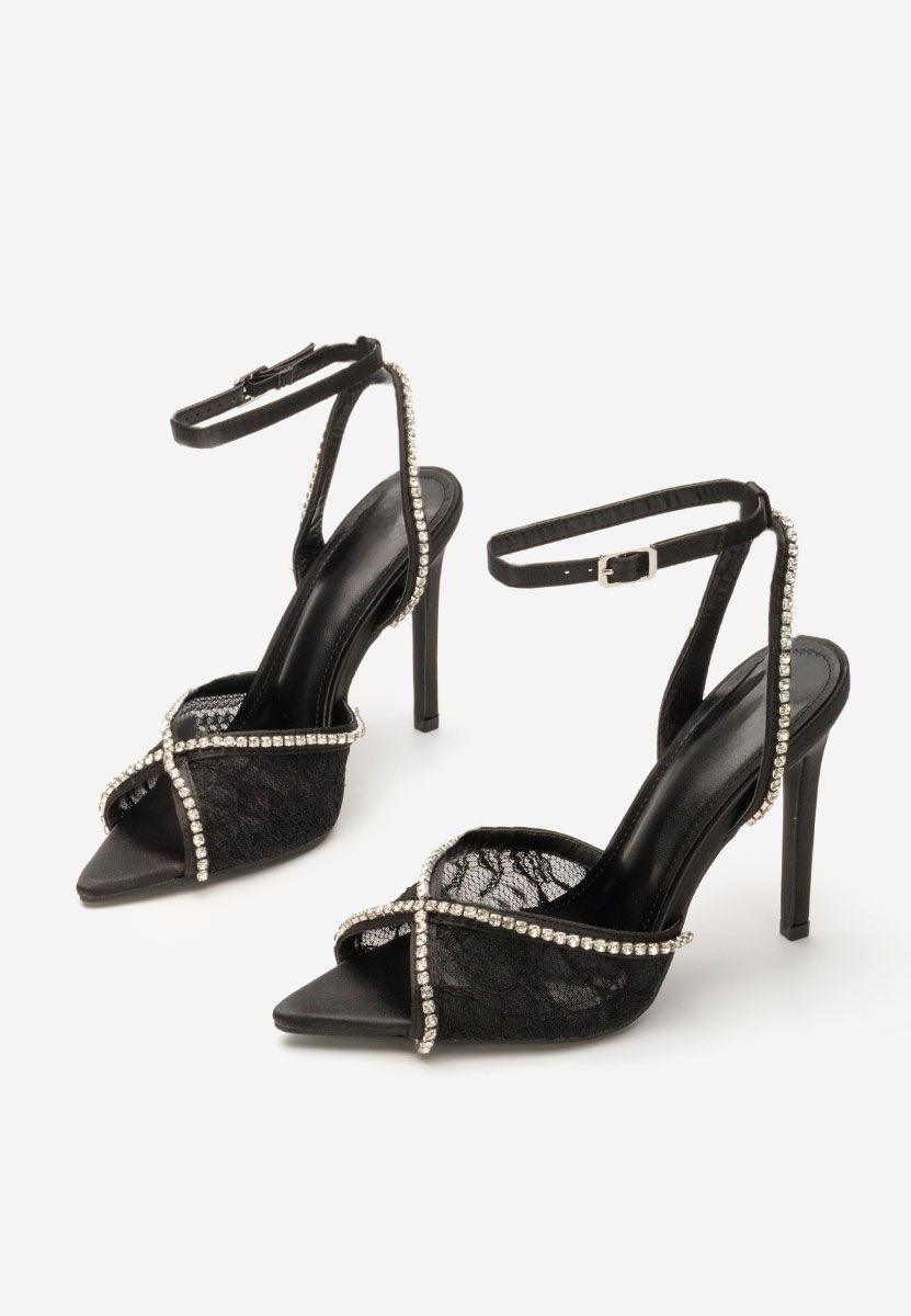 Sandale elegante cu toc Marilia negre