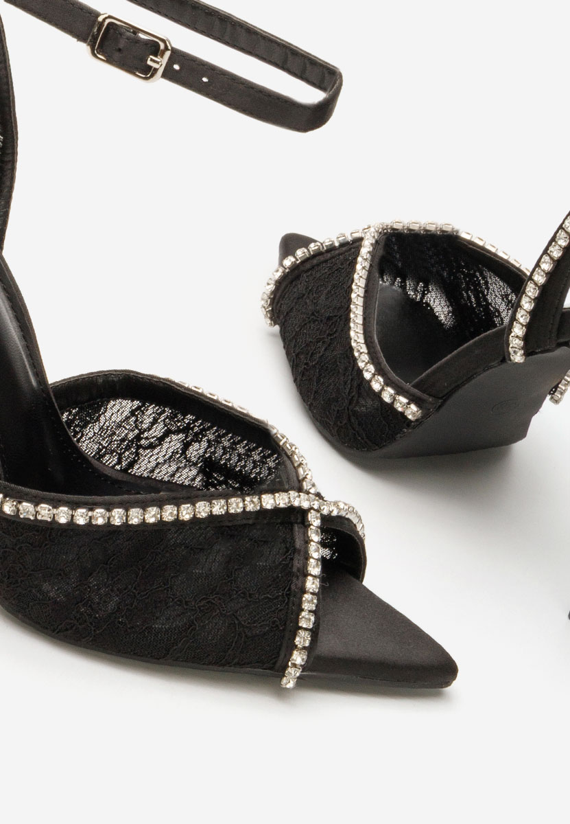 Sandale elegante cu toc Marilia negre