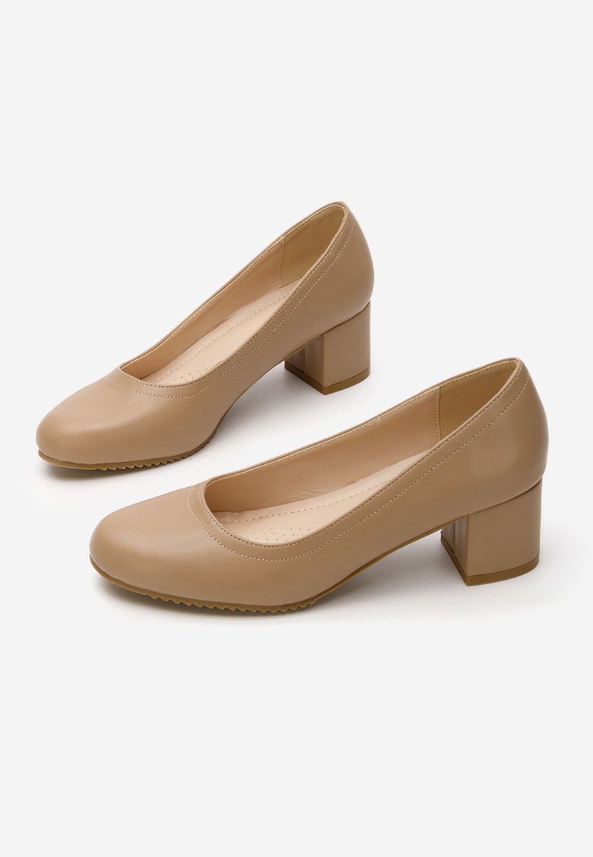 Pantofi cu toc mediu Zinia kaki