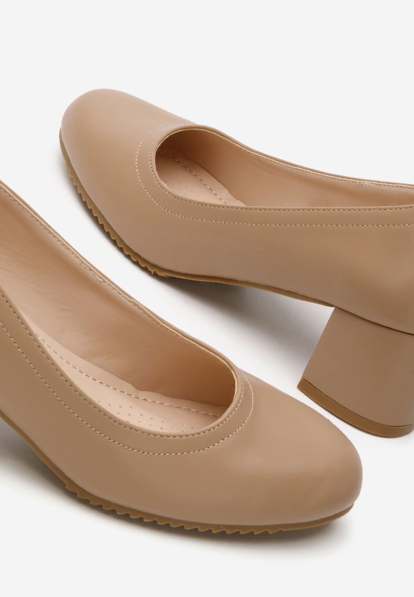 Pantofi cu toc mediu Zinia kaki
