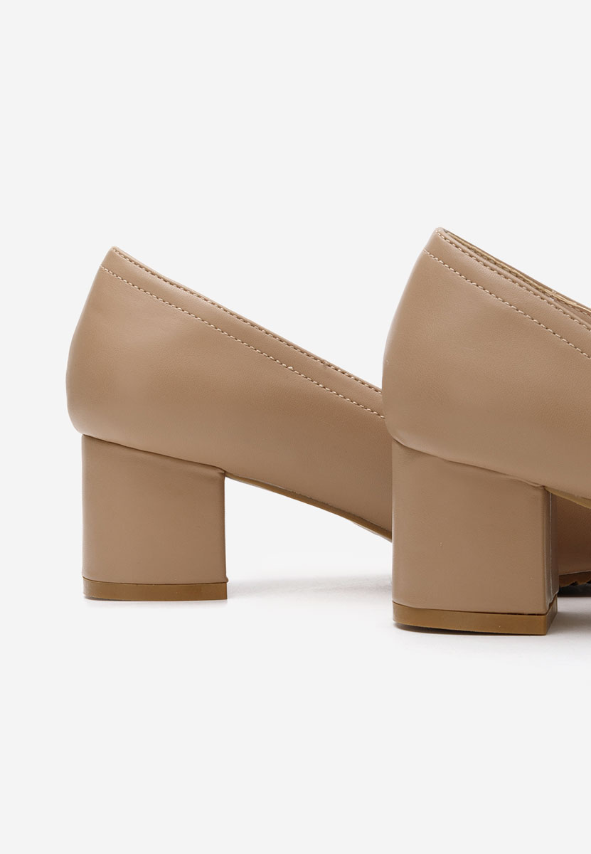 Pantofi cu toc mediu Zinia kaki