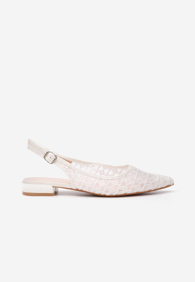 Pantofi slingback Alysya albi