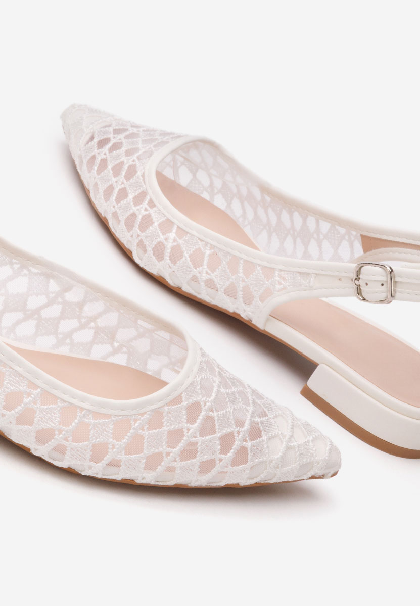 Pantofi slingback Alysya albi