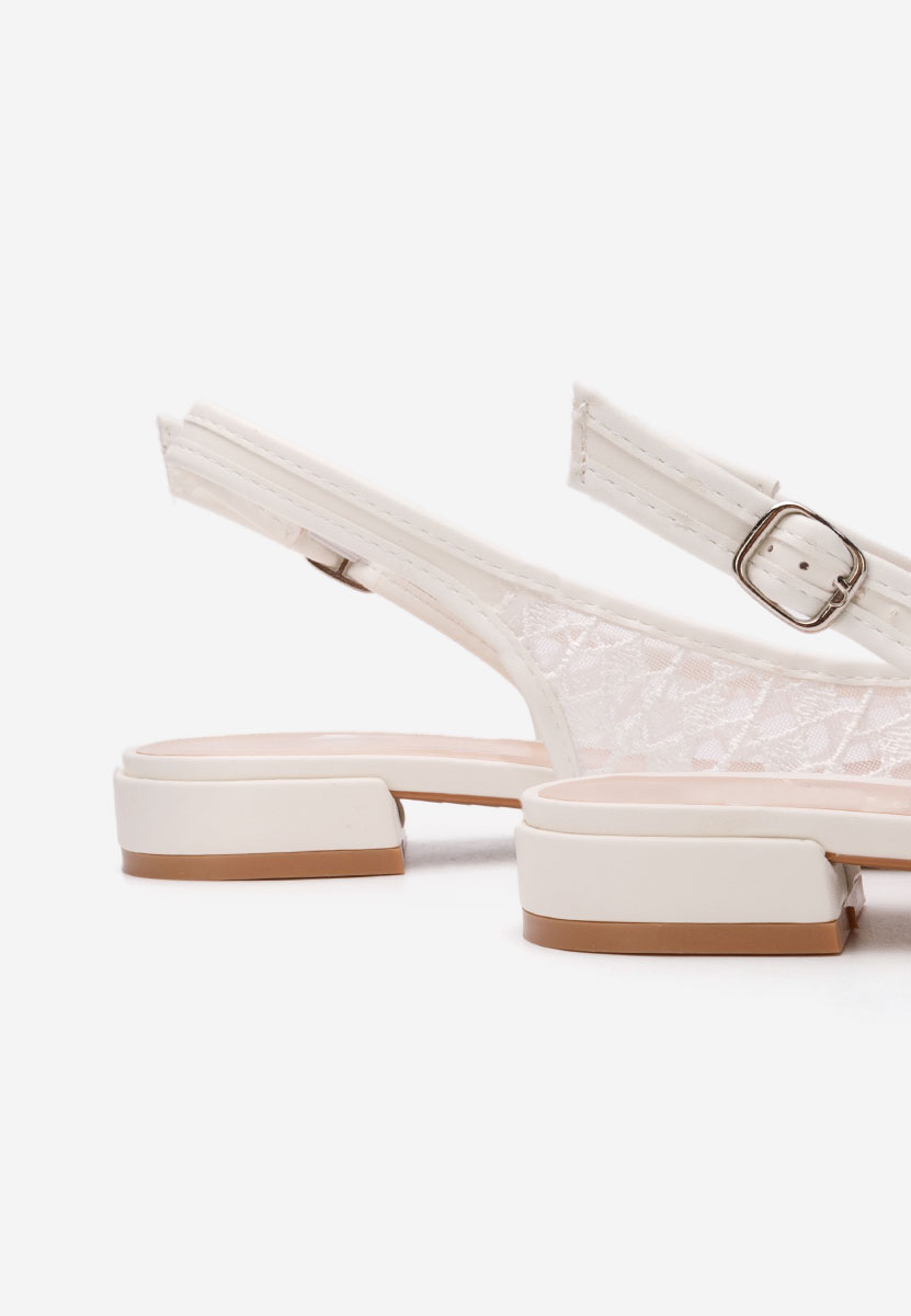 Pantofi slingback Alysya albi