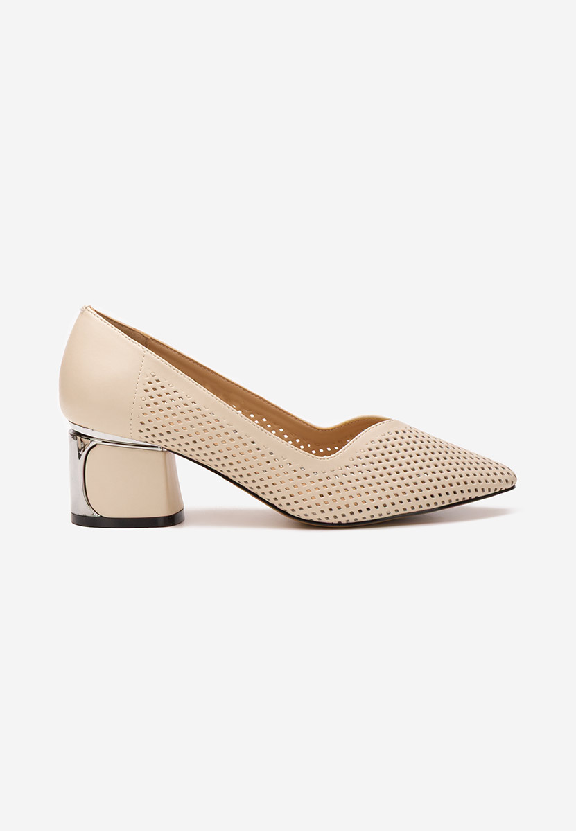 Pantofi cu toc gros Ariael V2 bej