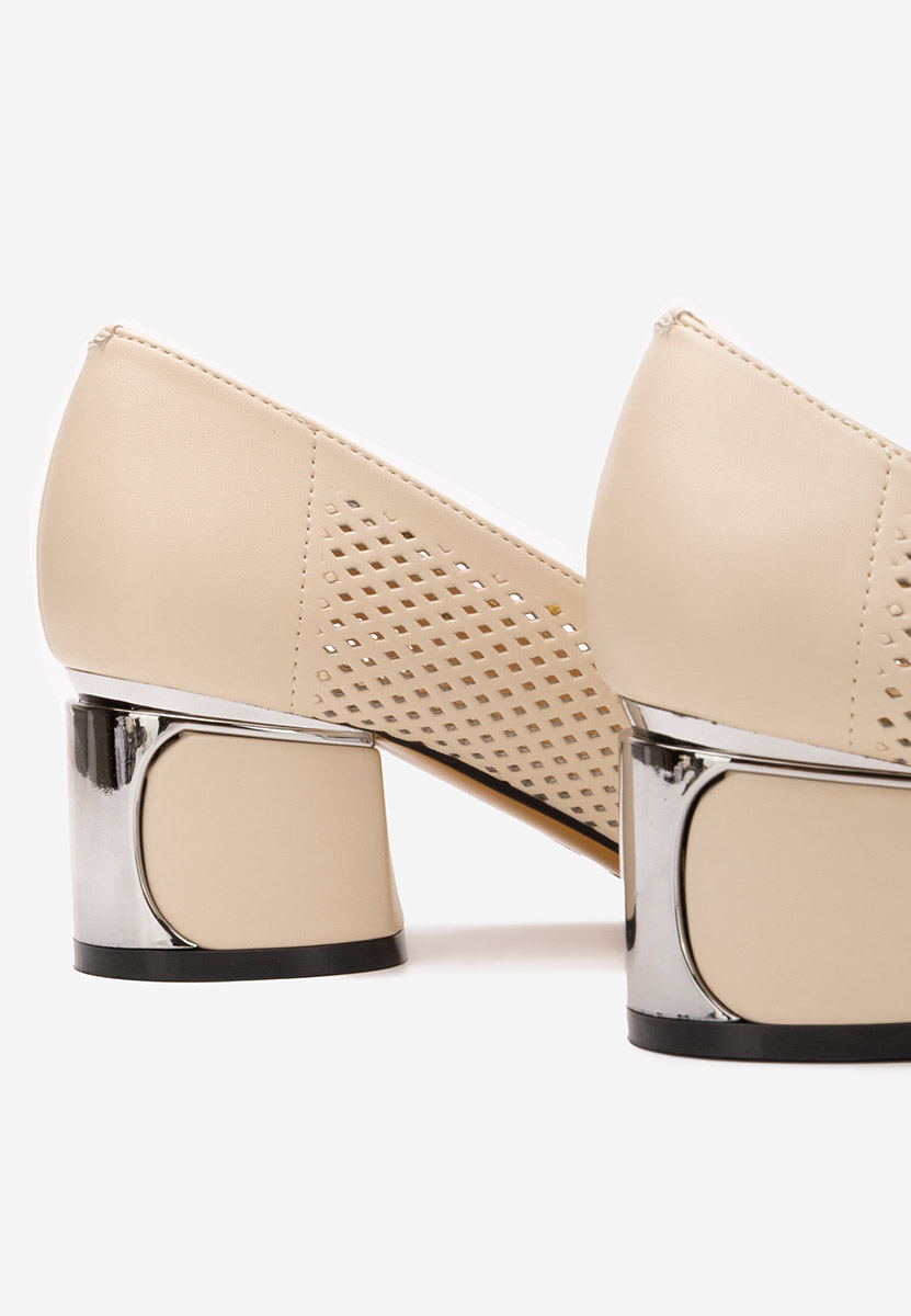 Pantofi cu toc gros Ariael V2 bej