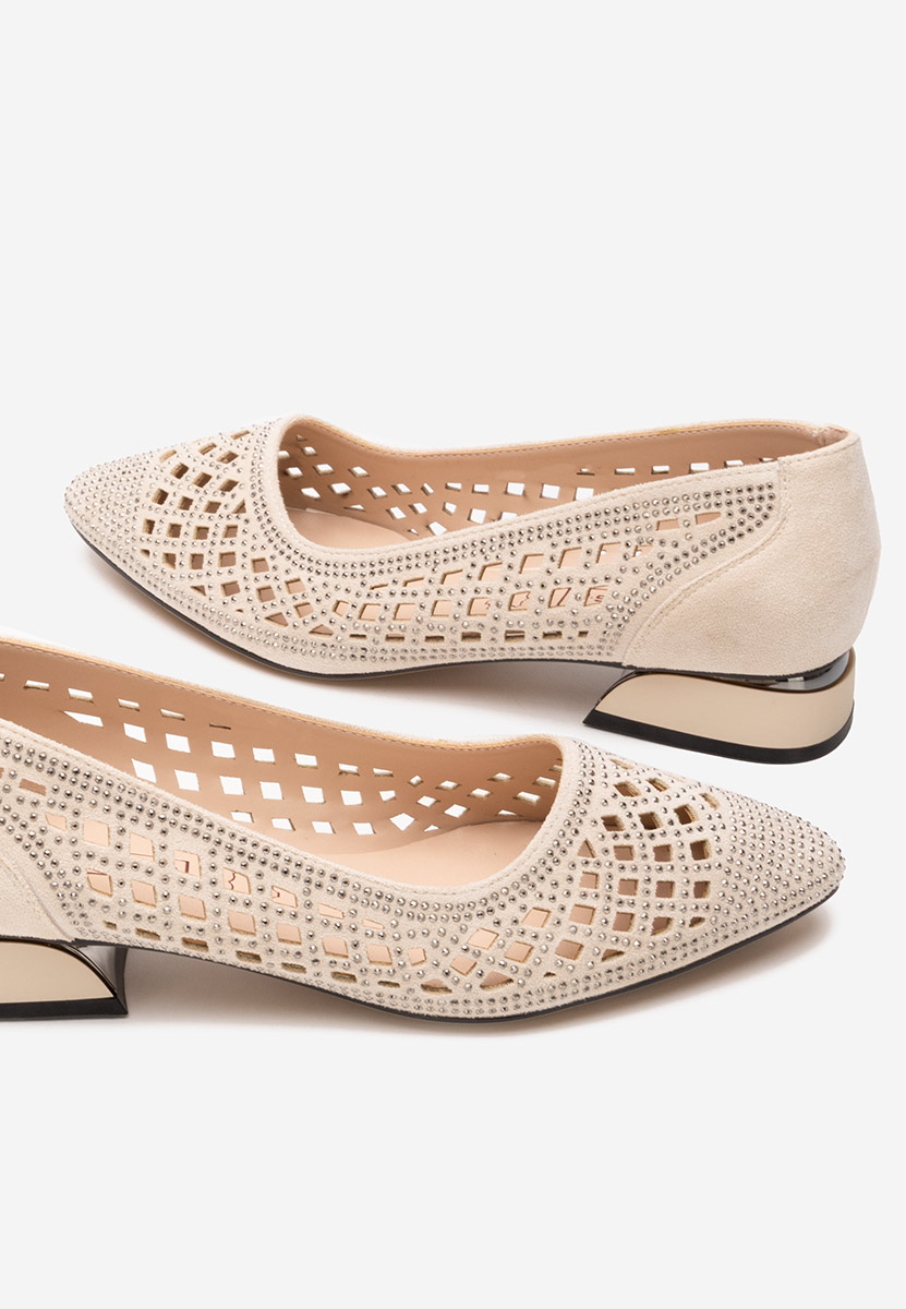 Pantofi cu toc mic Impulse bej