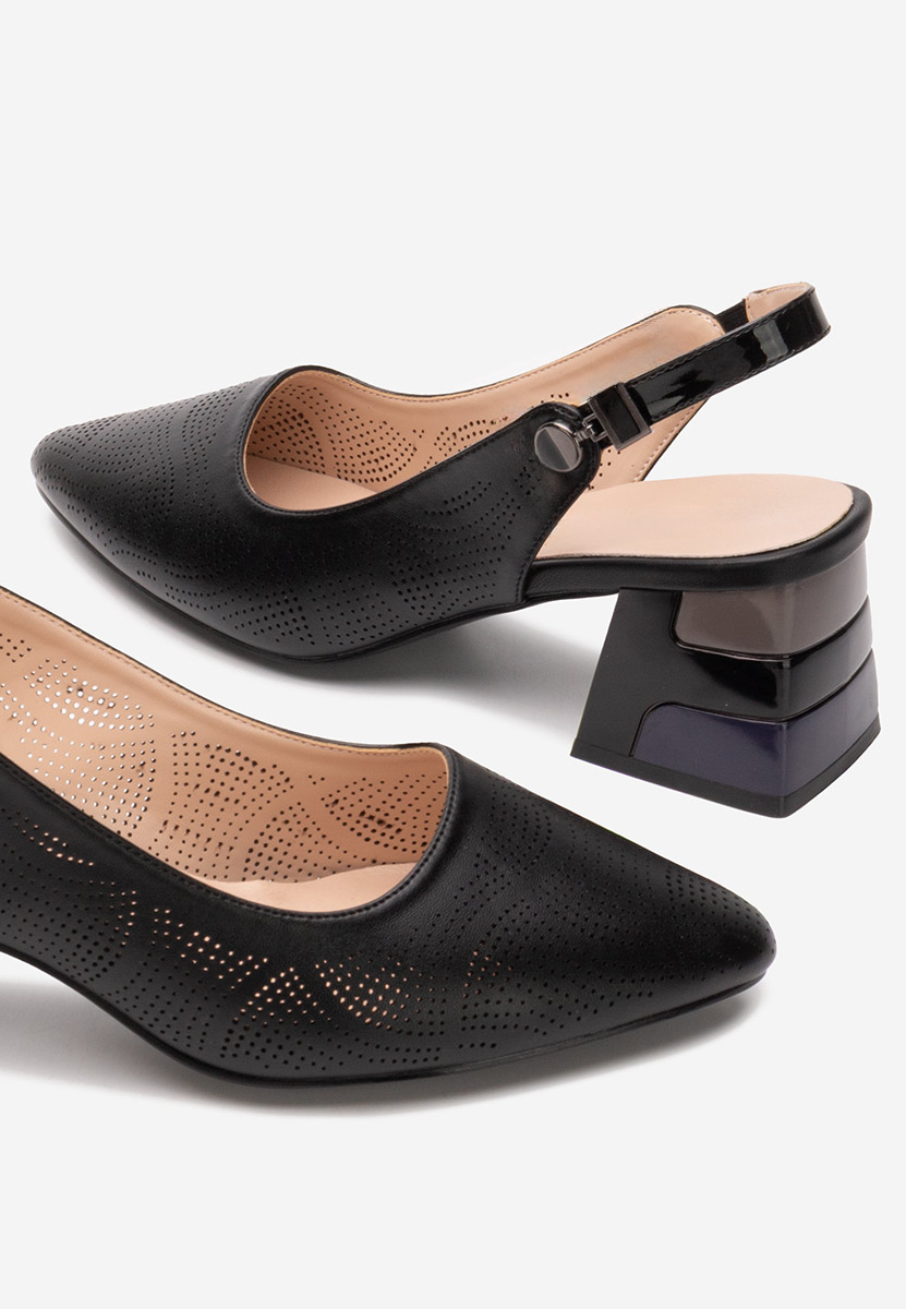 Pantofi slingback Veluna negri