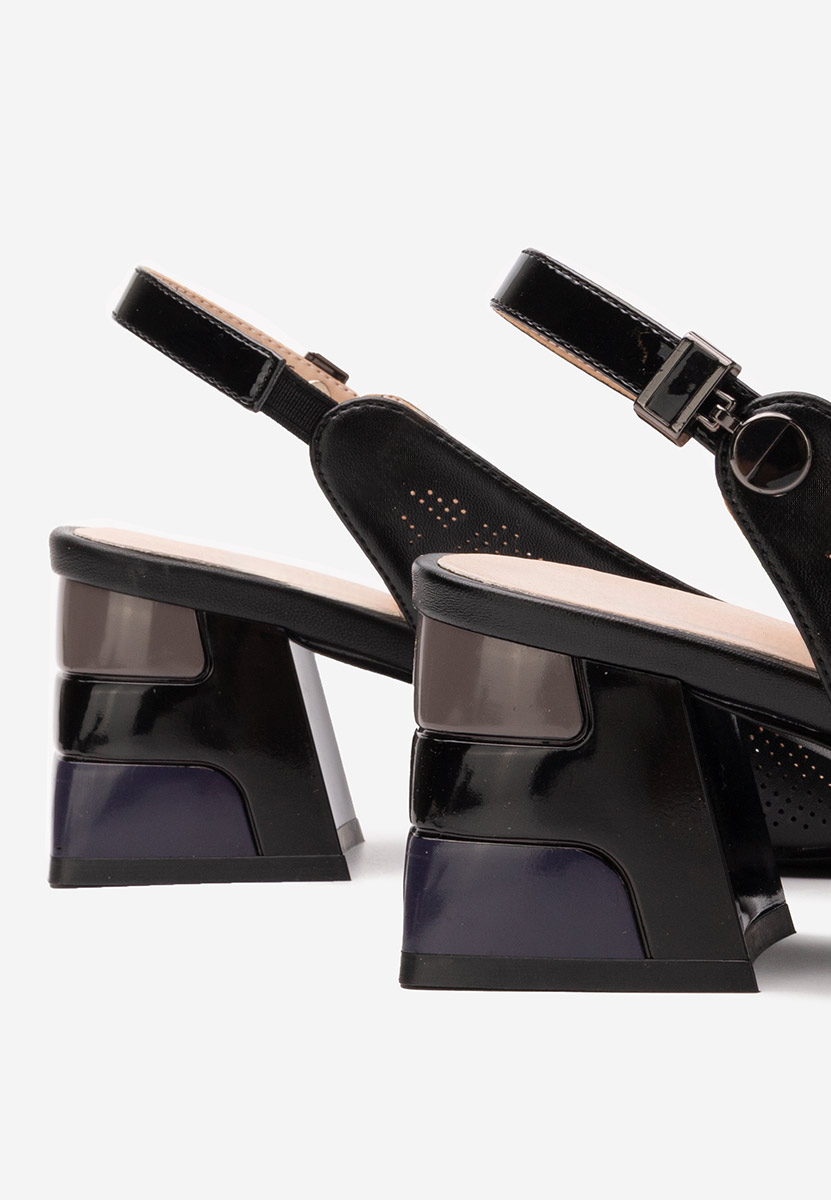 Pantofi slingback Veluna negri