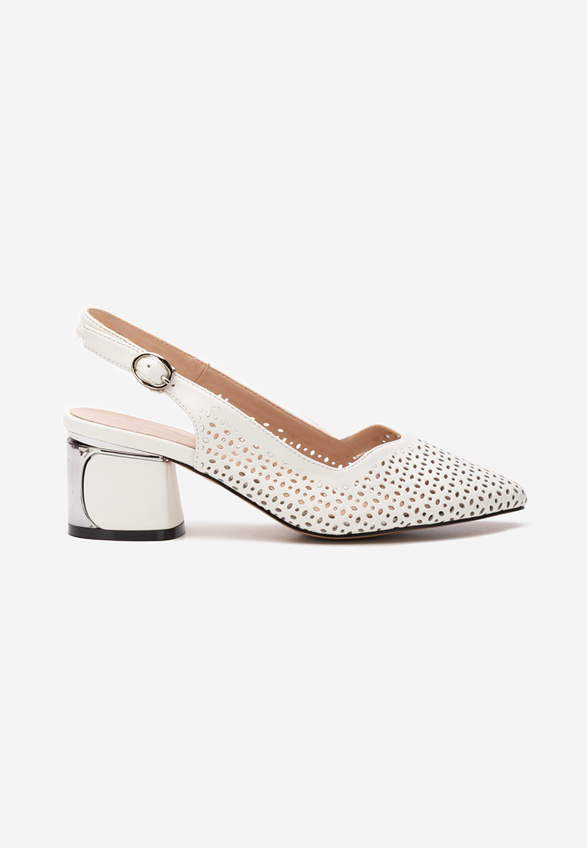 Pantofi slingback Teneres albi