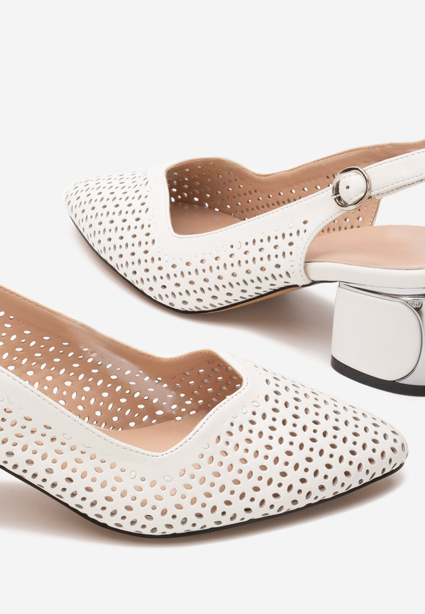 Pantofi slingback Teneres albi