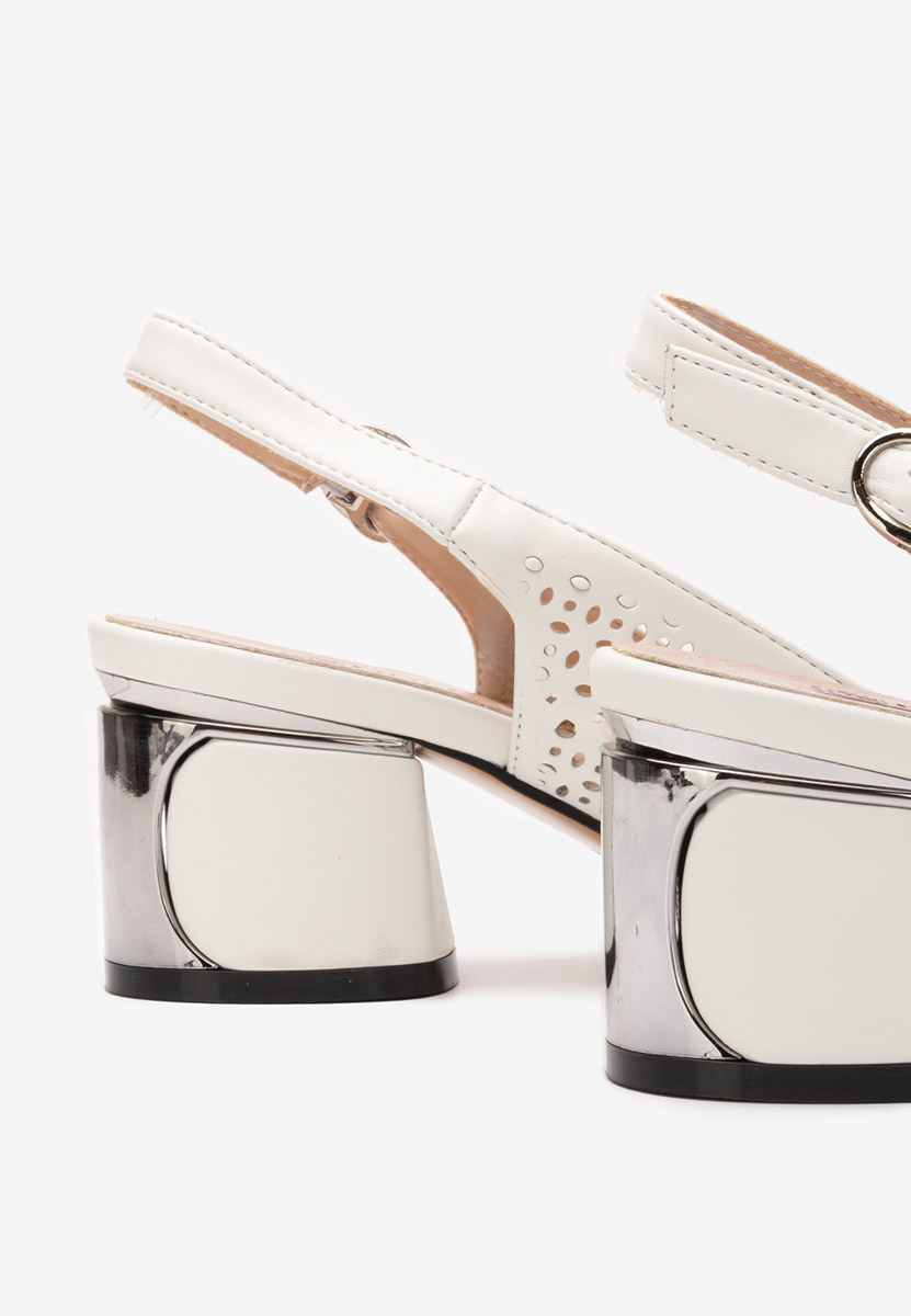 Pantofi slingback Teneres albi