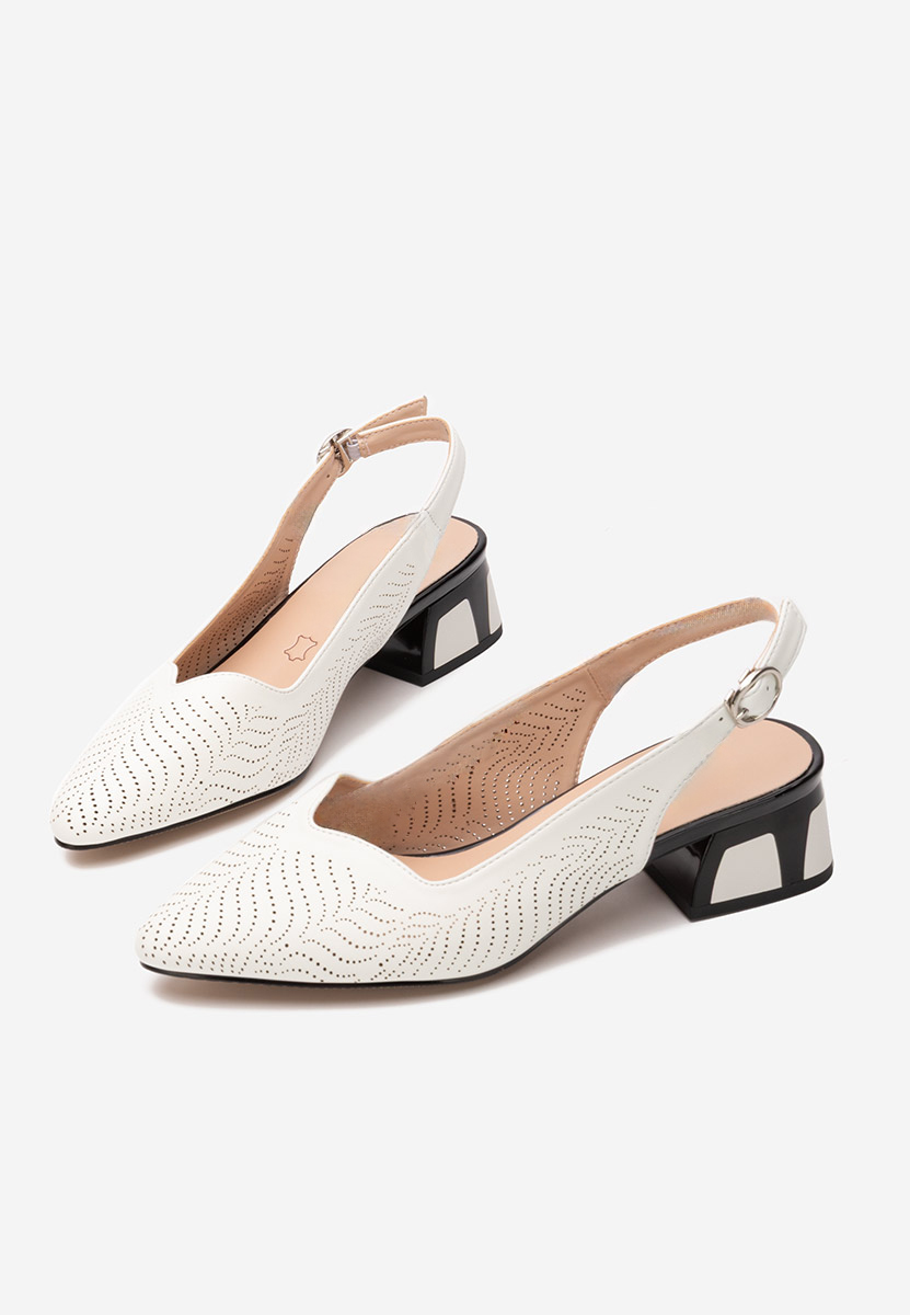 Pantofi slingback Rahela albi
