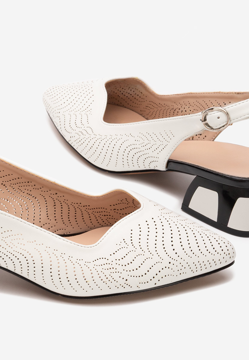 Pantofi slingback Rahela albi