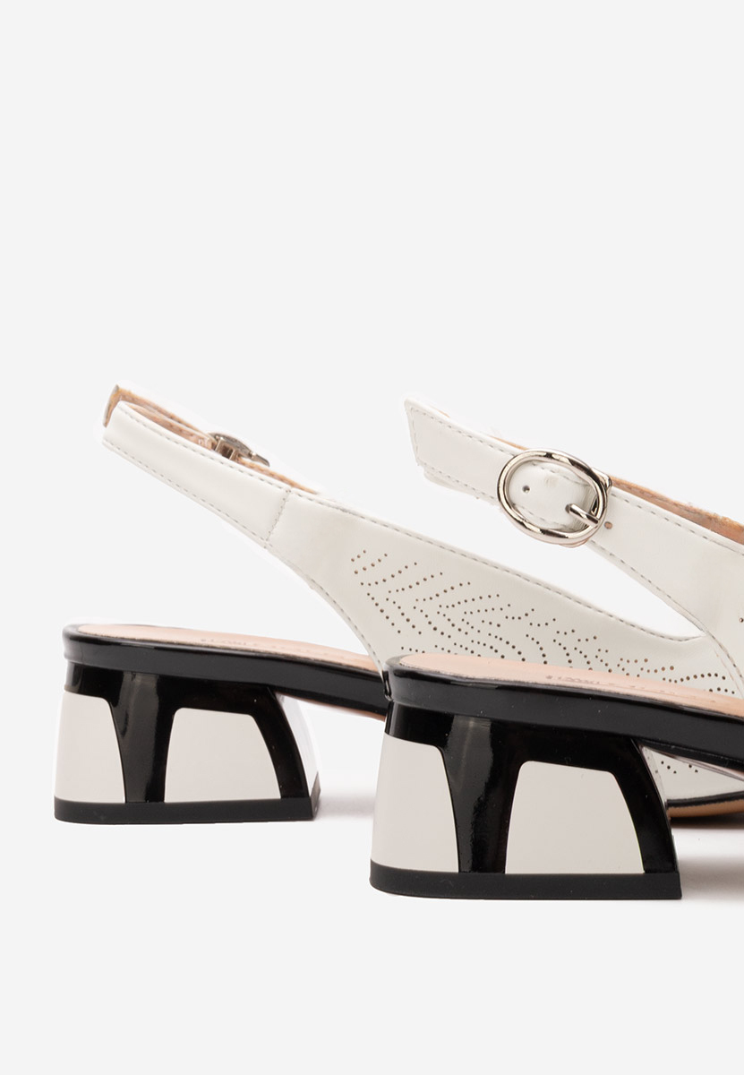 Pantofi slingback Rahela albi