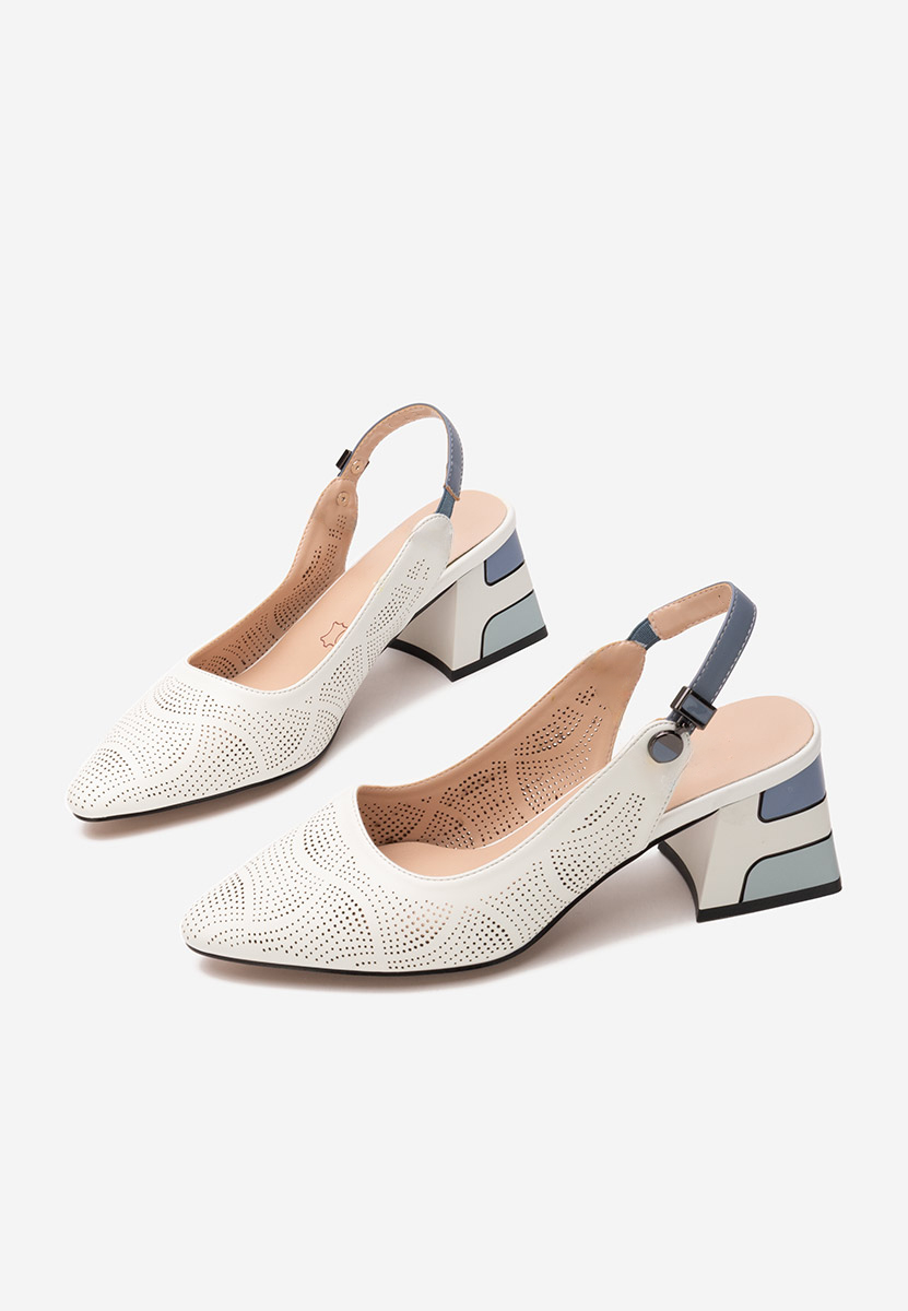 Pantofi slingback Veluna albi