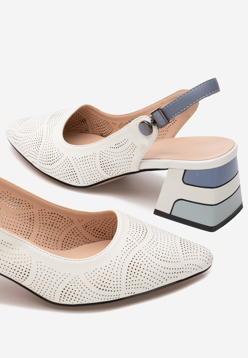 Pantofi slingback Veluna albi